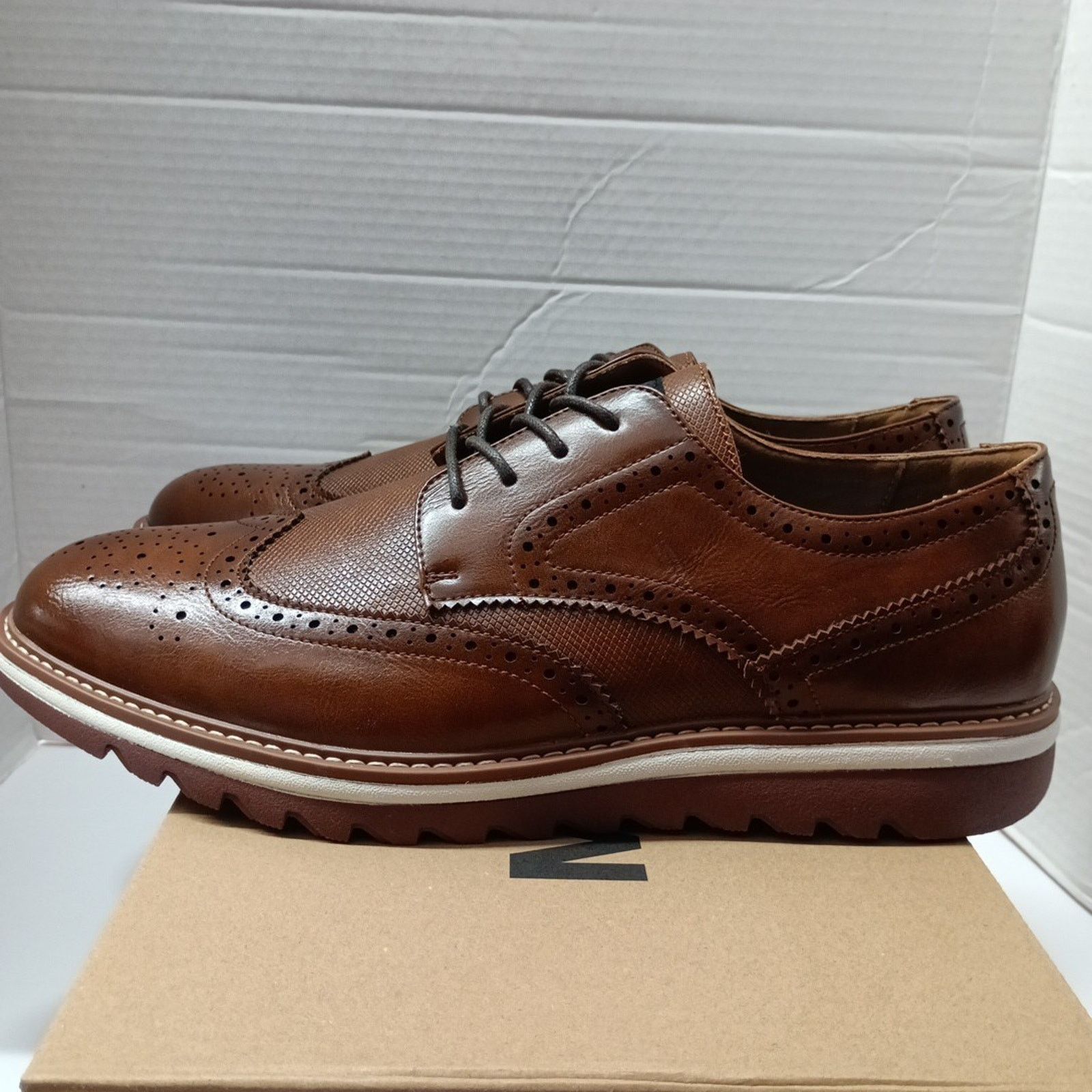 Steve Madden Men's Steve Madden Standalone Cognac Oxford Shoes Size 12 Size US 12 / EU 45 - 3 Thumbnail