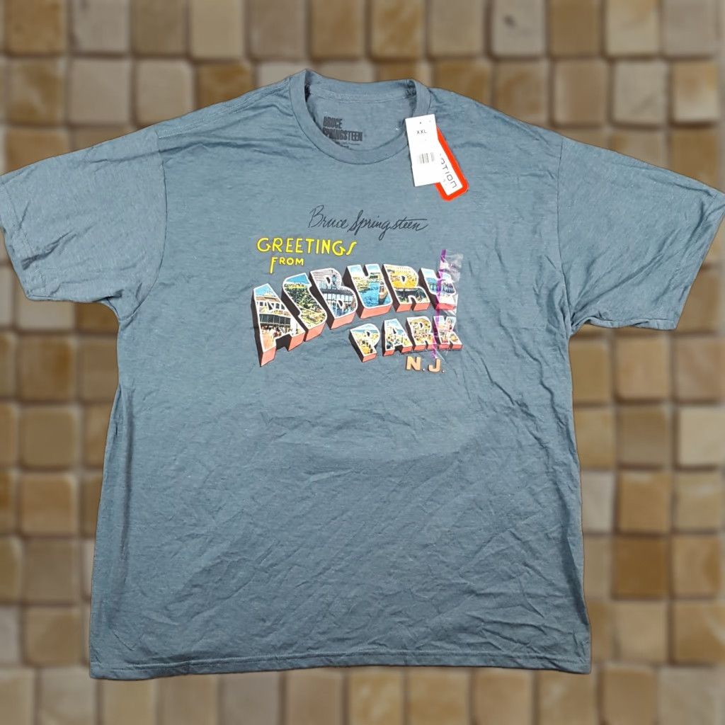 Vintage VINTAGE Bruce Springsteen Greetings From Asbury Park NJ Size 2X Athletic Concert T Shirt Shirt Men Big & Tall Blue 90s Rock Band Tour Size US XXL / EU 58 / 5 - 1 Thumbnail