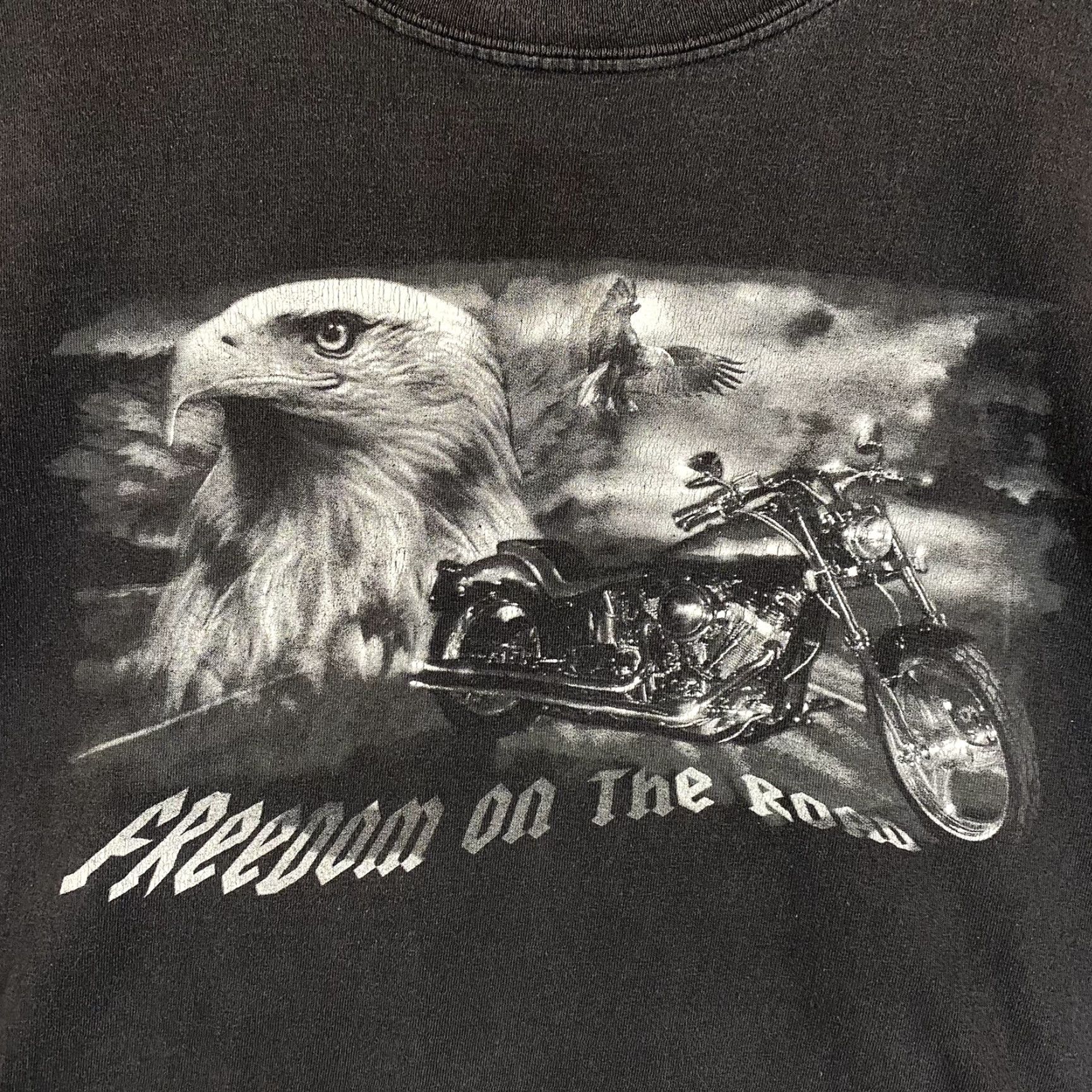 Vintage VINTAGE Motorcycle Shirt Mens XL Black Eagle Chopper ‘Freedom On The Road' Y2K Tee Mens Size US XL / EU 56 / 4 - 2 Thumbnail