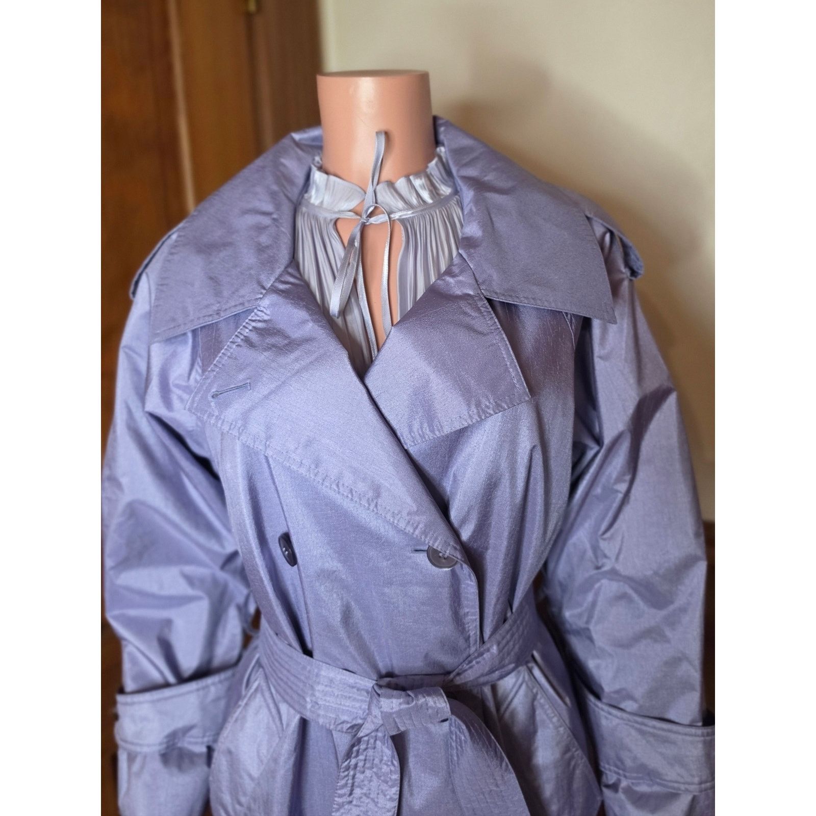 London Fog London Towne Purple Double Breasted Belted Trench Coat 4 Reg Size S / US 4 / IT 40 - 2 Thumbnail