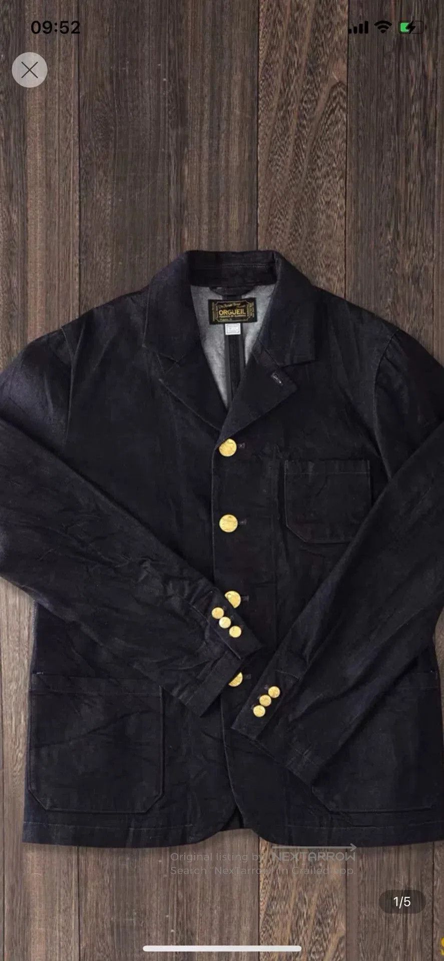 Visvim vintage denim blazer with gold buttons. Size US M / EU 48-50 / 2 - 1 Thumbnail