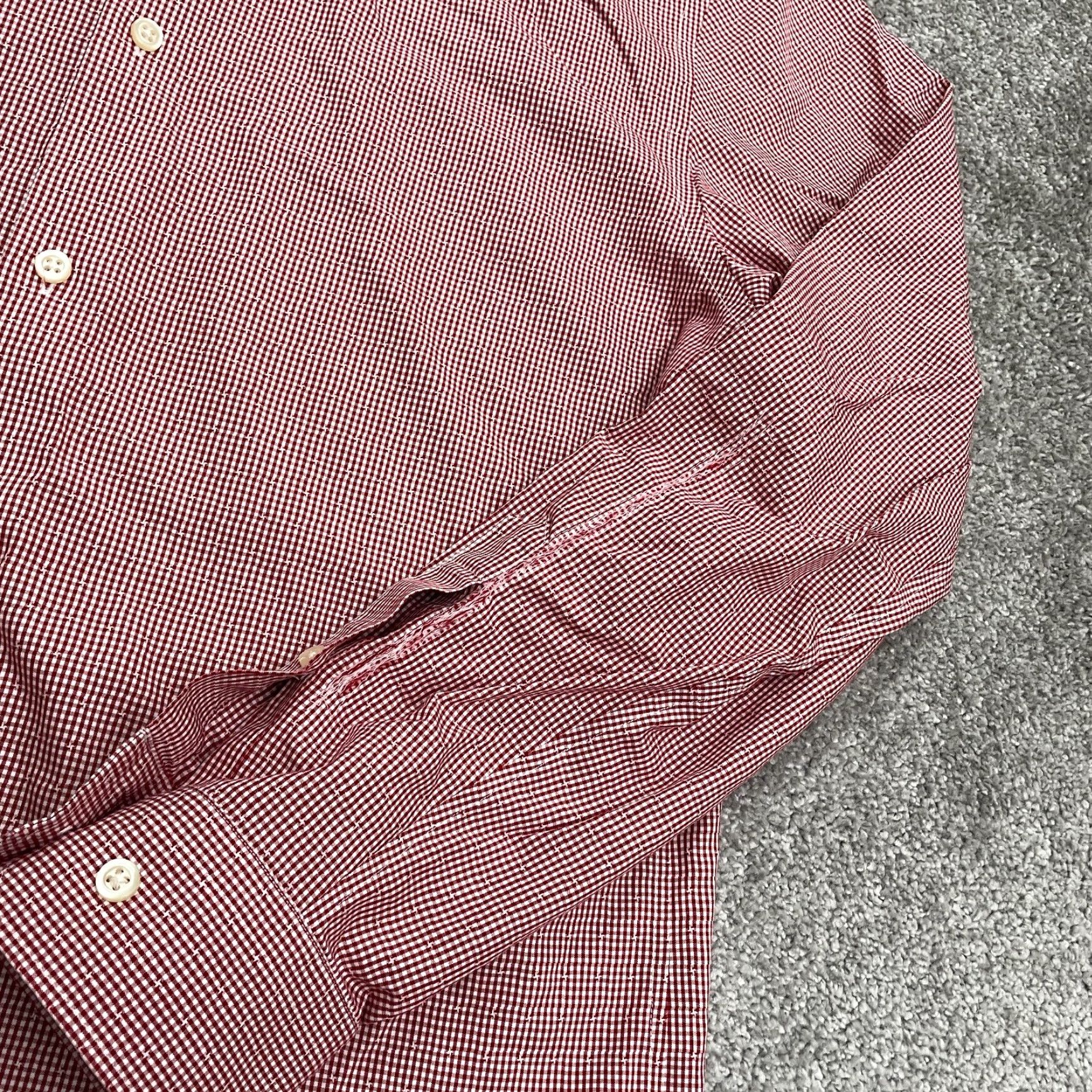 Banana Republic Banana Republic Shirt Adult Medium Red Check Long Sleeve Button-Up Non-Iron Cotton Breathable Lightweight Mens Size US M / EU 48-50 / 2 - 4 Thumbnail