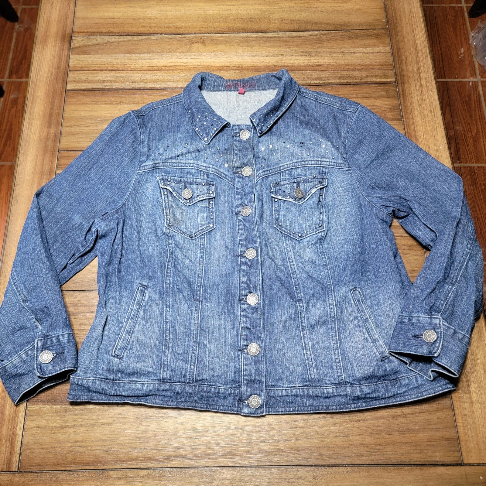 Other VINTAGE Gitano Full Button Denim Jacket w/ Bling - Size 20W Size XXL / US 16-18 / IT 52-54 - 1 Thumbnail