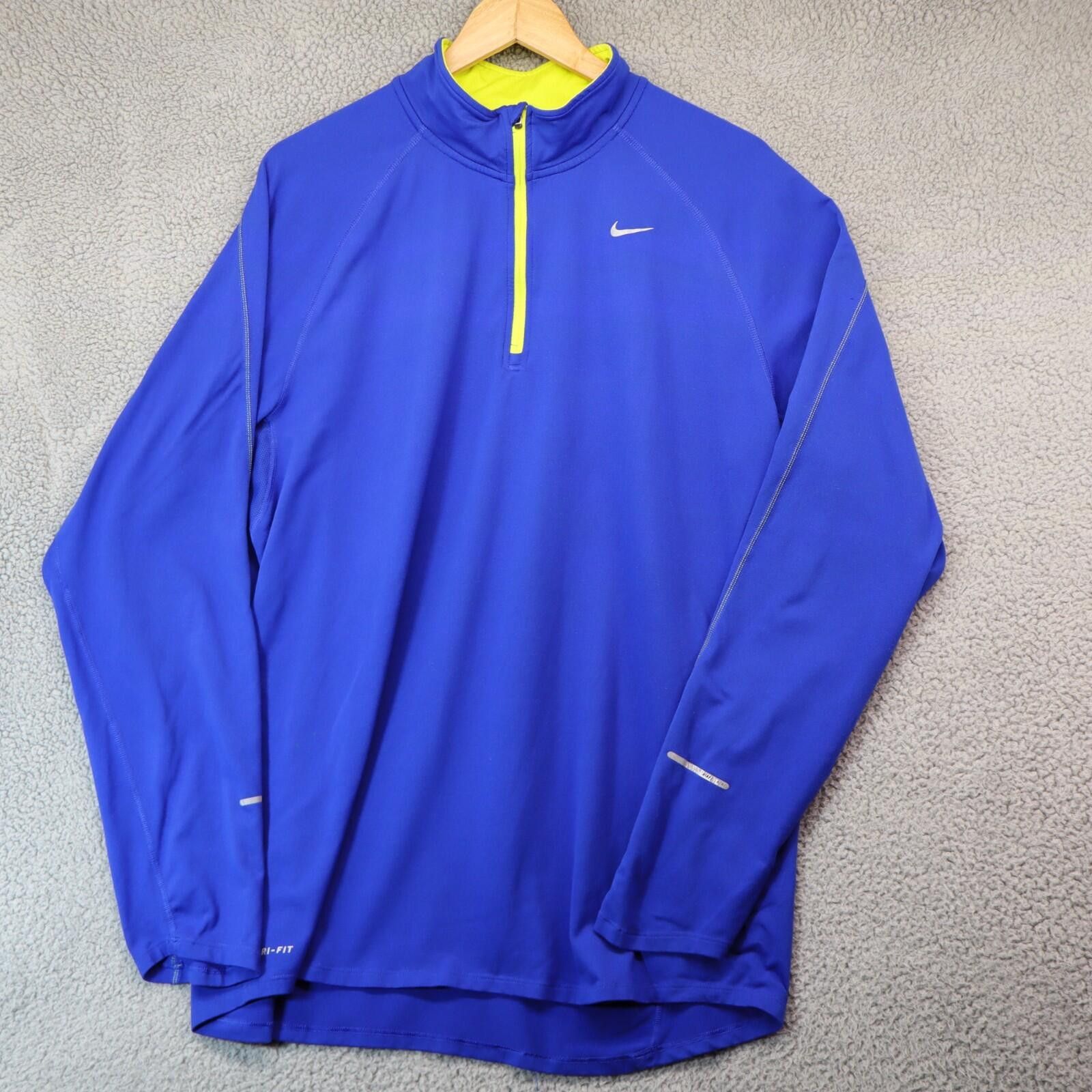 Nike Nike Running Dri-Fit Element 1/4 Zip Men Medium Blue Neon Size US M / EU 48-50 / 2 - 1 Thumbnail
