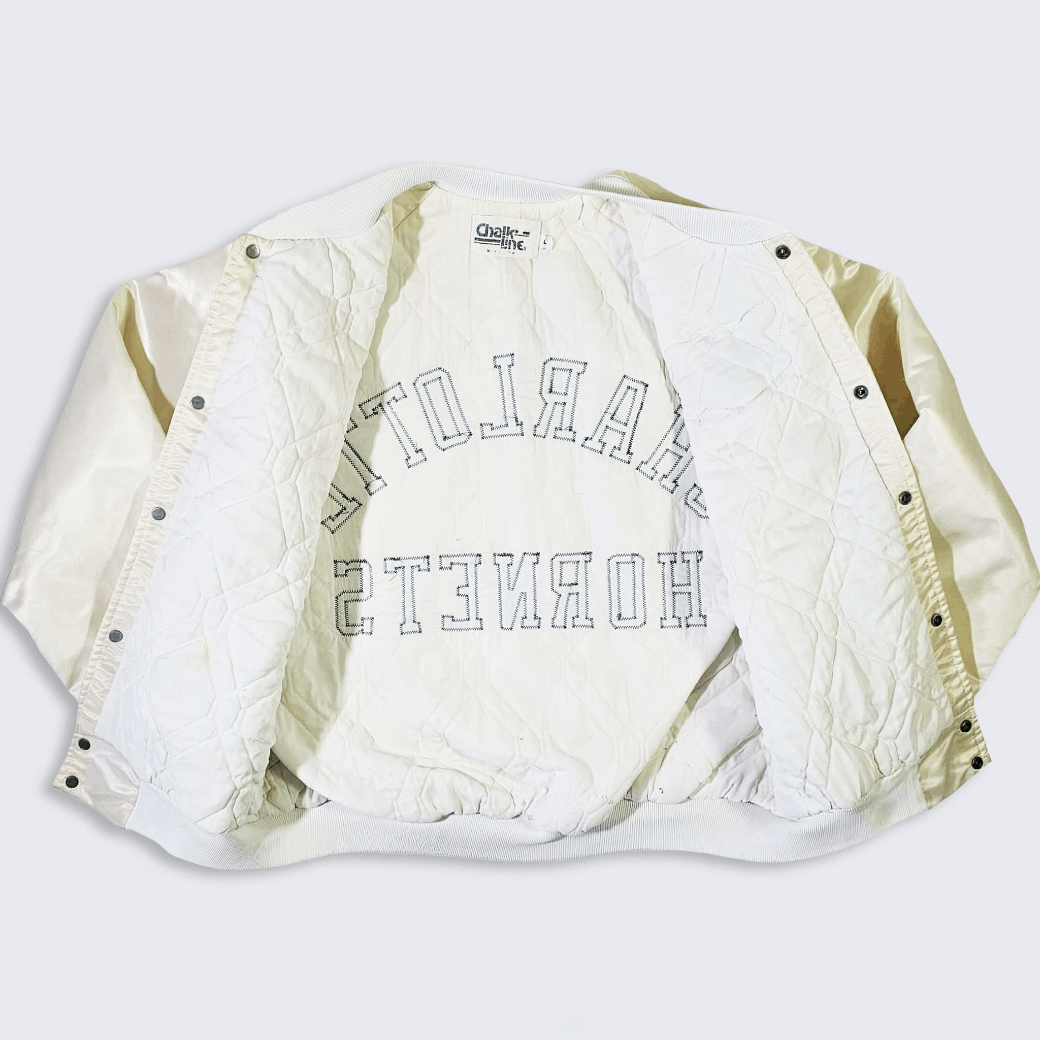 Chalk Line Charlotte Hornets Vintage 90s Satin Bomber Jacket Size US L / EU 52-54 / 3 - 3 Thumbnail