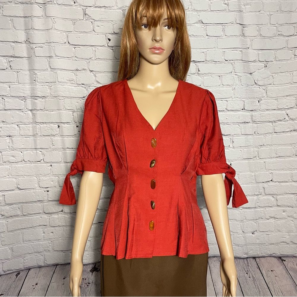 Other NWT New Moon River Short Sleeve Beads Button Jacket Size M Size M / US 6-8 / IT 42-44 - 1 Thumbnail
