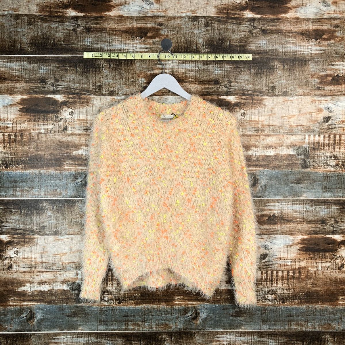Homespun Knitwear Muzak Orange mohair fur shaggy Knitwear #A1738 Size S / US 4 / IT 40 - 1 Thumbnail