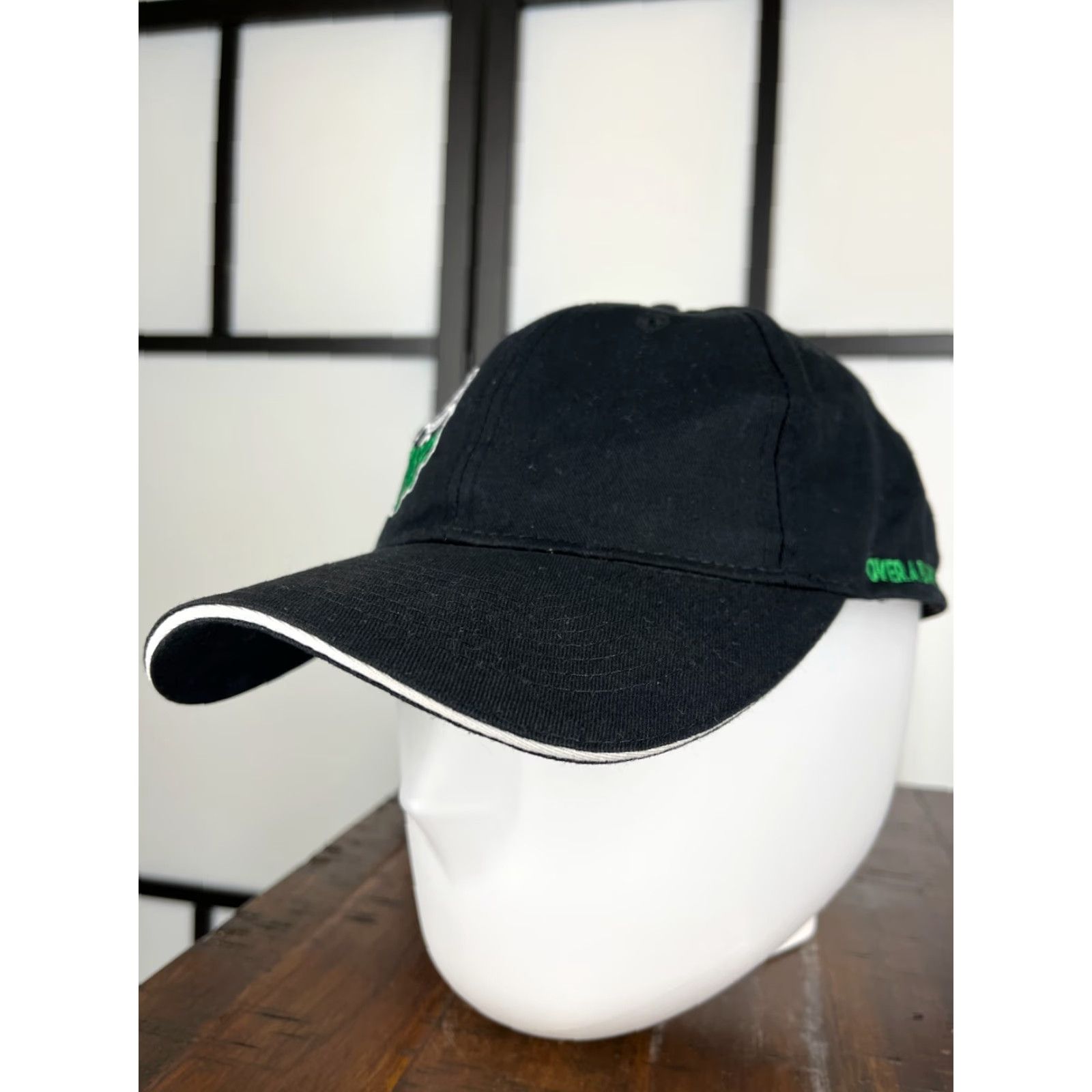 Vintage Over A Barrel Brewing Hat Cap Strap Back Mens Black Embroidered Brewery Cotton F Size ONE SIZE - 4 Thumbnail