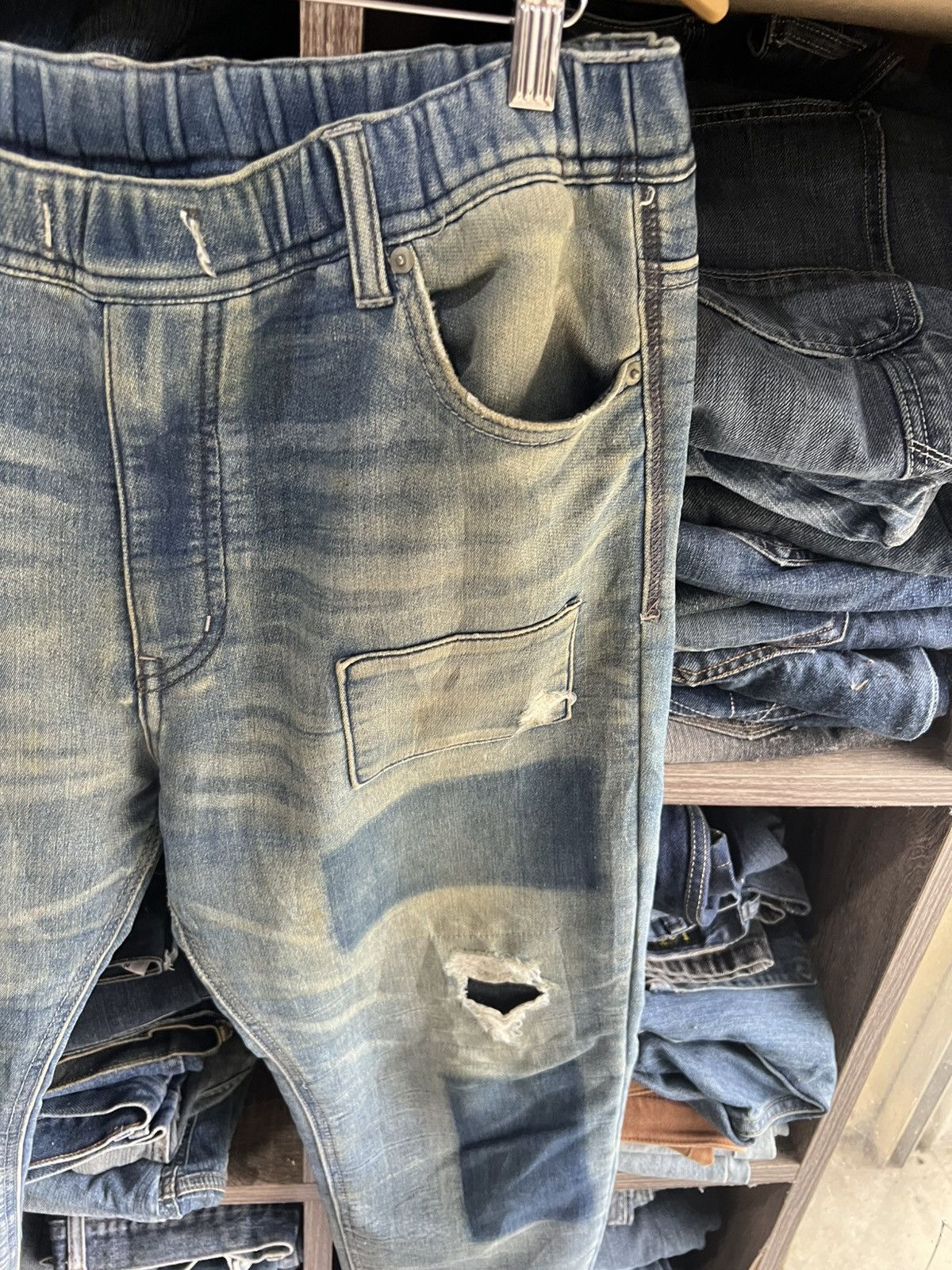 MOUSSY 🔥Azul by Moussy Patchwork Distressed Sweatpants Jogger Size US 34 / EU 50 - 8 Thumbnail