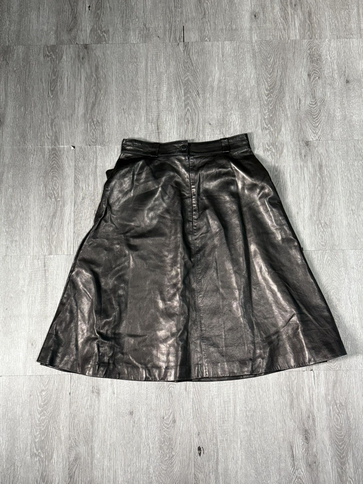 Hermes Hermes Black Leather Skirt Size 28" / US 6 / IT 42 - 2 Thumbnail