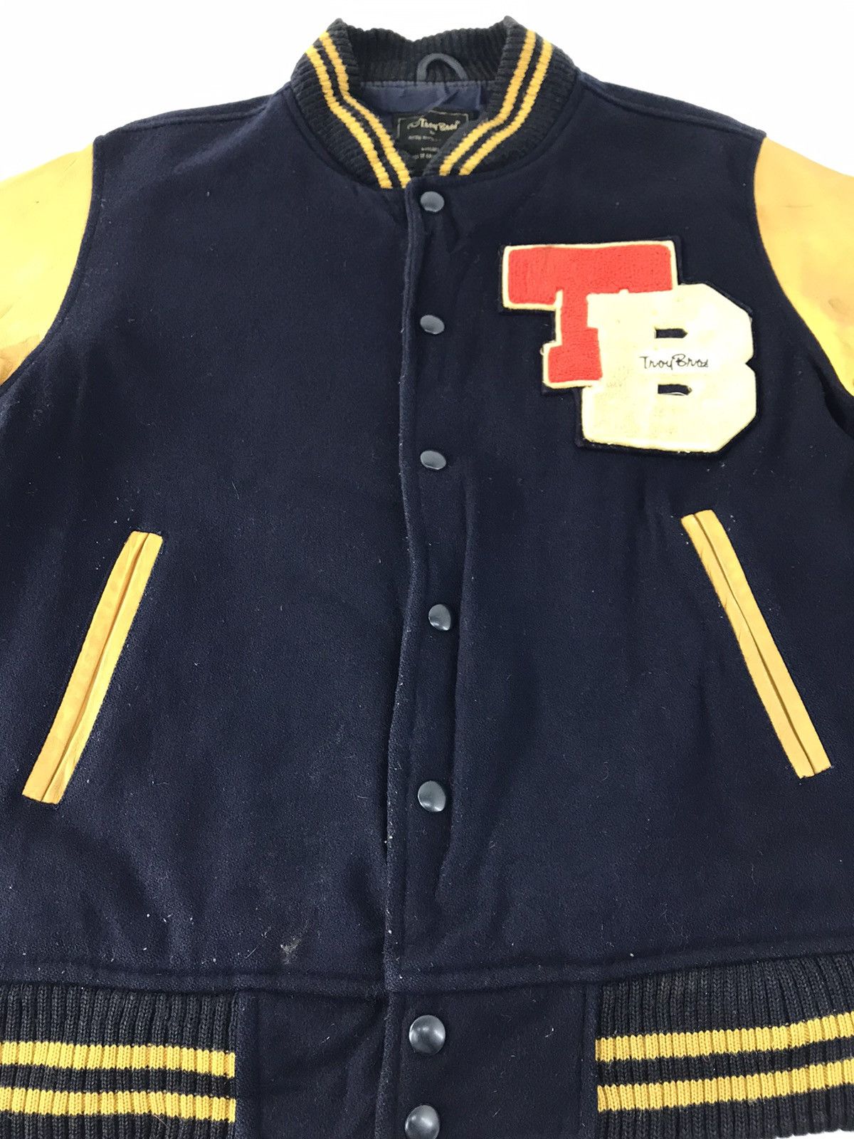 Leather 90s Troy Bros California Varsity Jacket Leather Sleeve Size US S / EU 44-46 / 1 - 2 Thumbnail