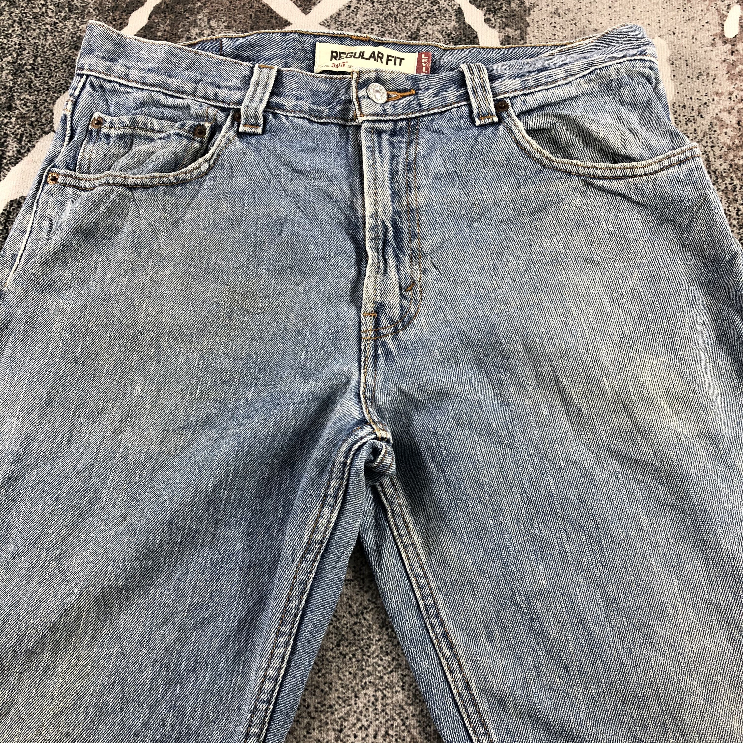 Levi's Vintage Levis 505 Jeans Faded Blue Denim KJ1120 Size US 33 - 3 Thumbnail