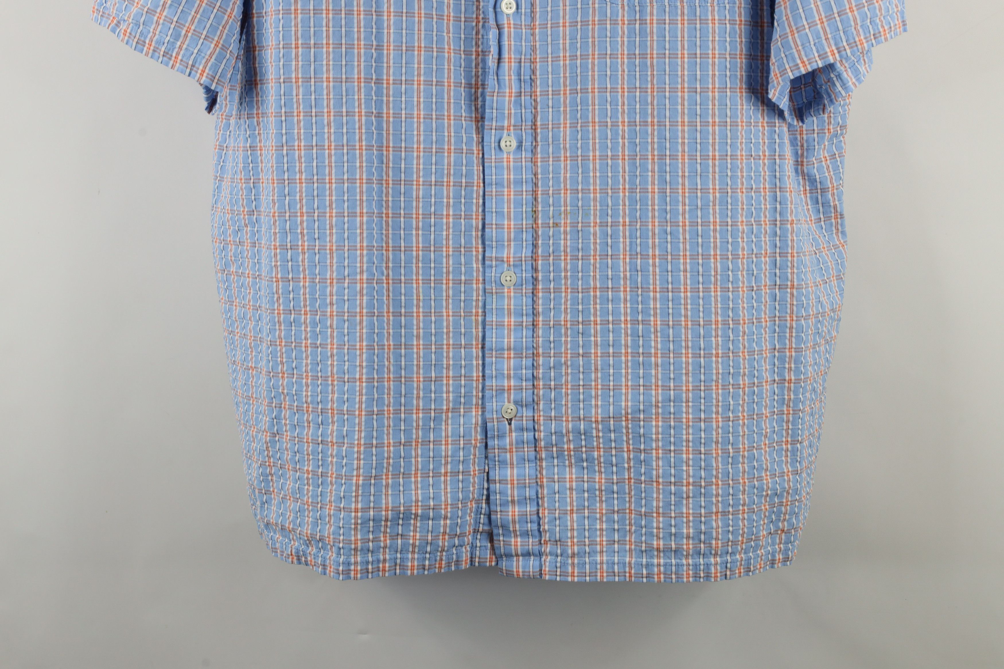 L.L. Bean × Vintage Vintage LL Bean Seer Sucker Short Sleeve Button Shirt Blue Size US XL / EU 56 / 4 - 3 Thumbnail