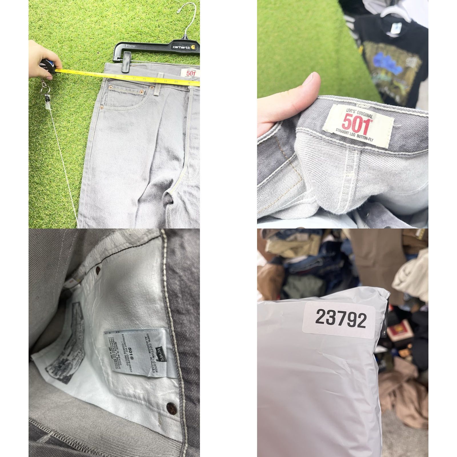 Levi's Levis 501 Jeans Mens 36x32 Grey Denim Pants Button-Fly Cotton Straight Leg Regular Fit 90s USA Denim Jeans Mens Gray Size US 36 / EU 52 - 8 Thumbnail
