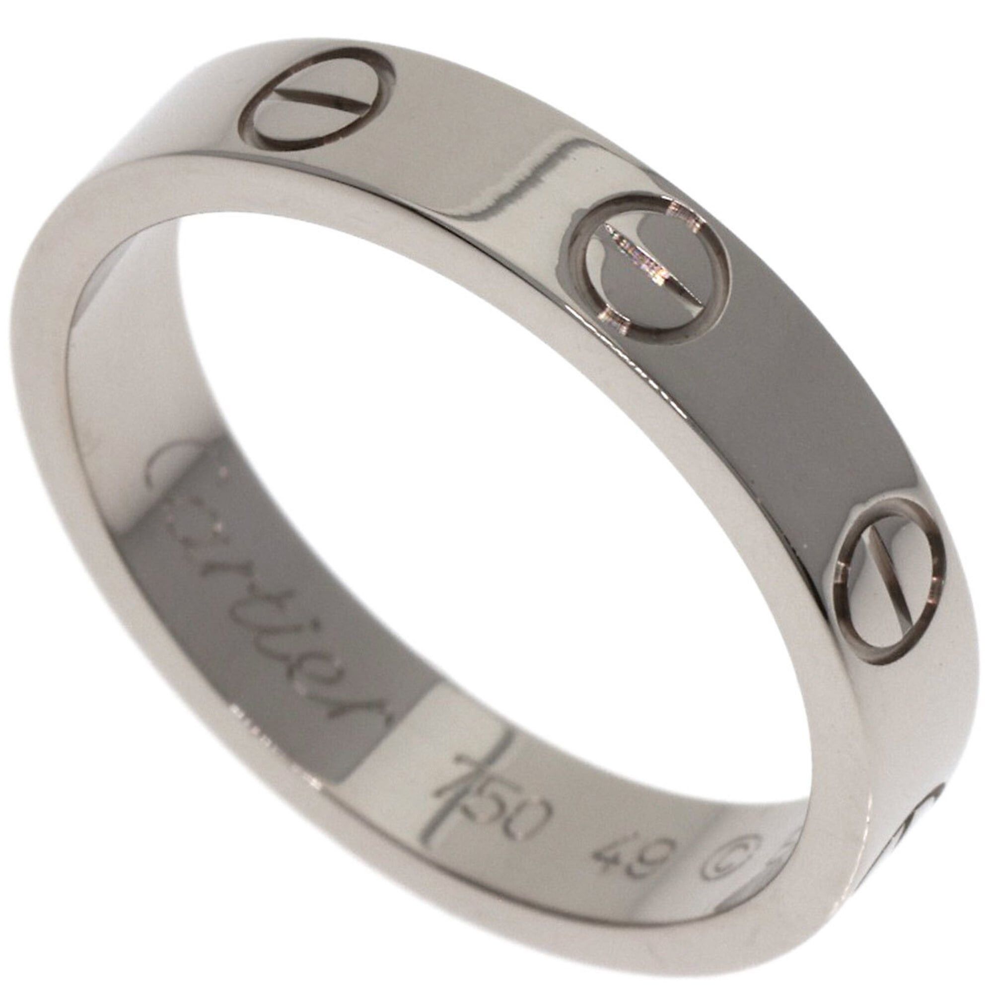 Cartier Cartier Mini Love Ring #49, 18K White Gold, Women's Ring, CARTIER Size ONE SIZE - 1 Thumbnail
