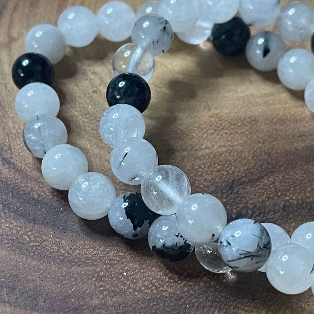 Other Rutilated quartz rutile tourmaline beaded bead stretch brace Size ONE SIZE - 1 Thumbnail