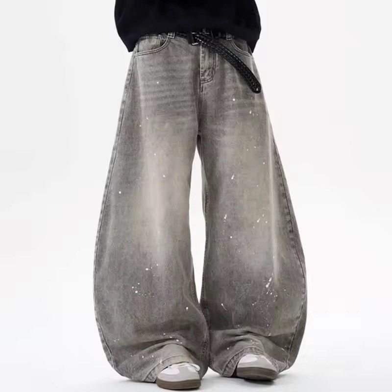 Jean Wide Leg Baggy Jeans with Paint Splatter Detail Size US 34 / EU 50 - 5 Thumbnail