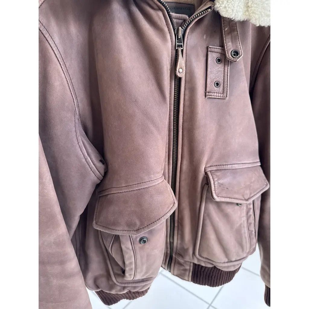 Other Saks Fifth Avenue Genuine Leather Bomber Jacket Shearling Size US L / EU 52-54 / 3 - 1 Thumbnail