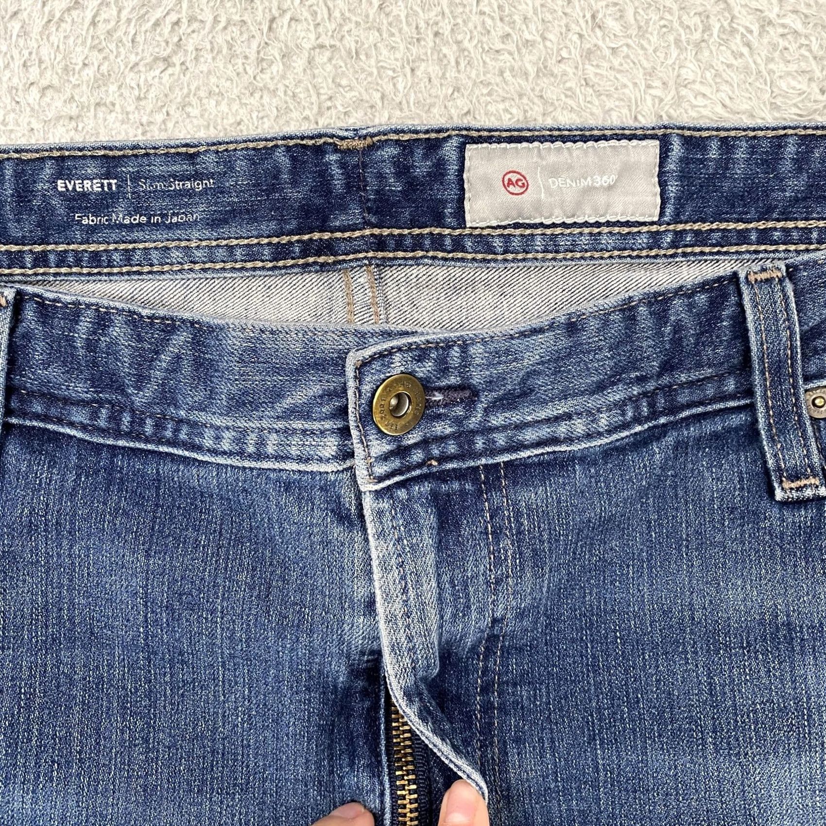 Denime AG Adriano Goldschmied Everett Jeans Slim Straight Denim 360° Blue Mens 40x34 Clothing, Cotton Blend, 40 in Waist, 34 in Inseam, Regular Size US 40 / EU 56 - 5 Thumbnail