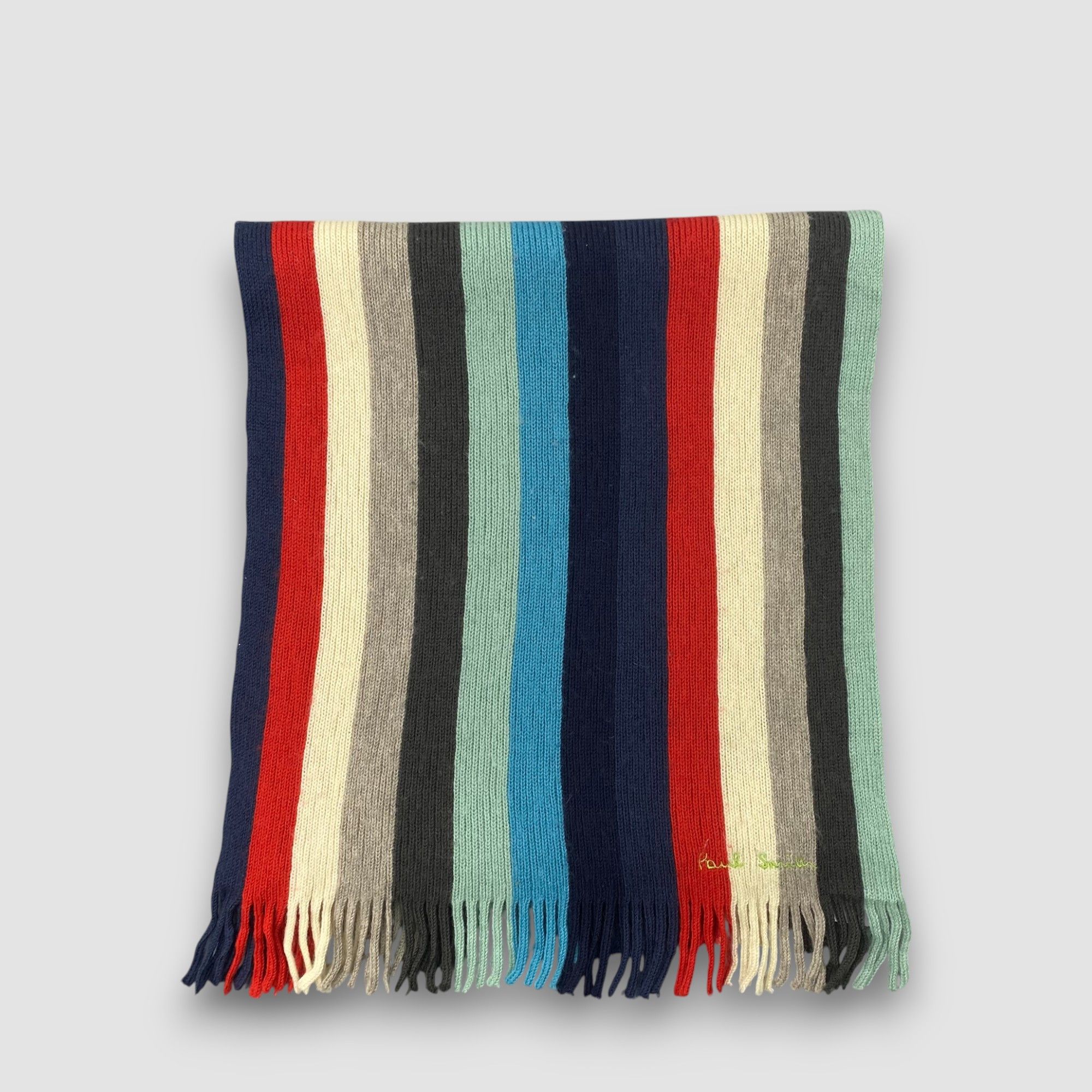 Paul Smith Vintage Paul Smith Scarf Muffler Wool Ribbed Knit Scarves Size ONE SIZE - 2 Thumbnail