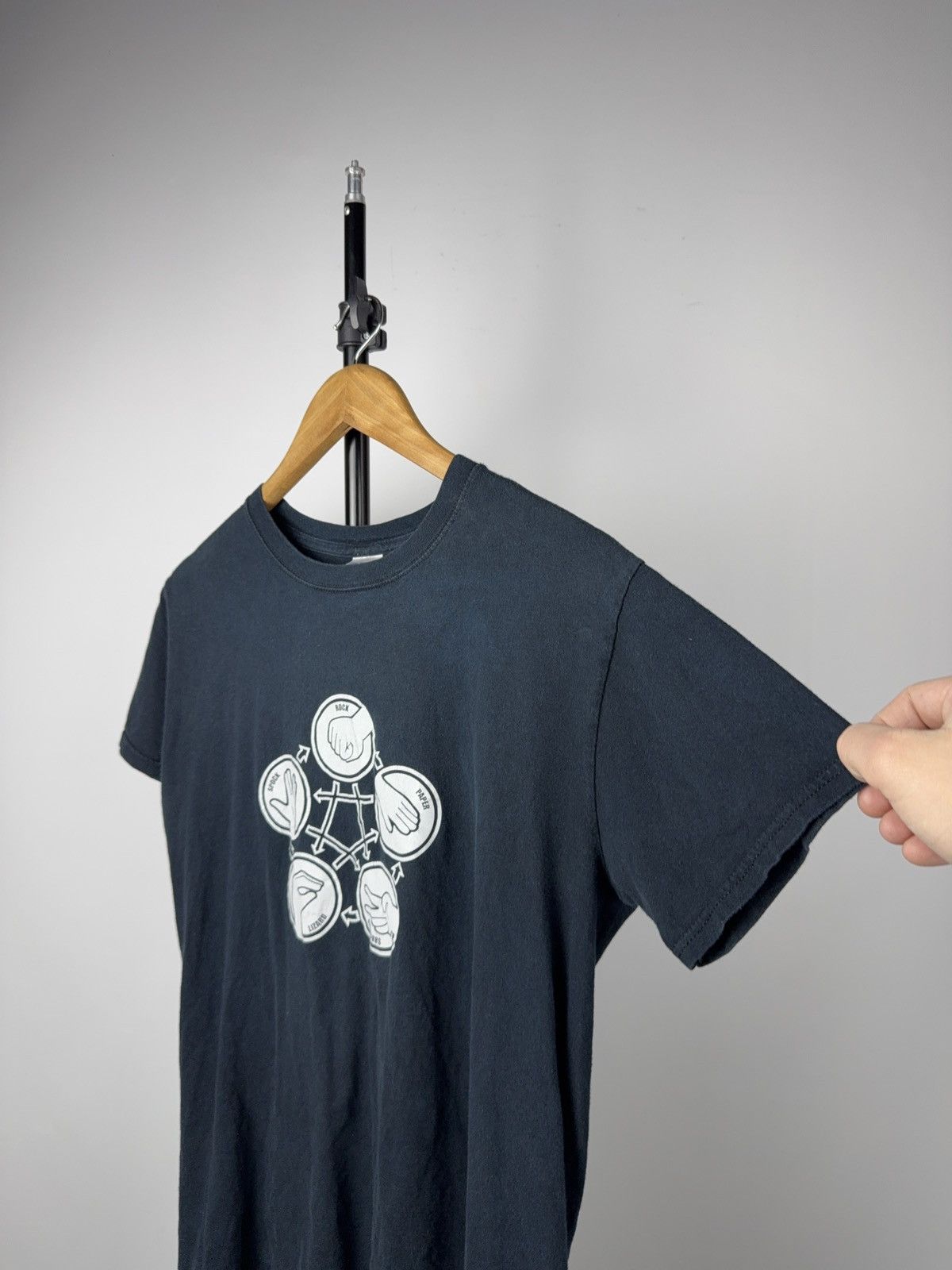 Vintage Rock Paper Scissors Lizard Spock Big Bang Theory Geek Tee Size US M / EU 48-50 / 2 - 7 Thumbnail