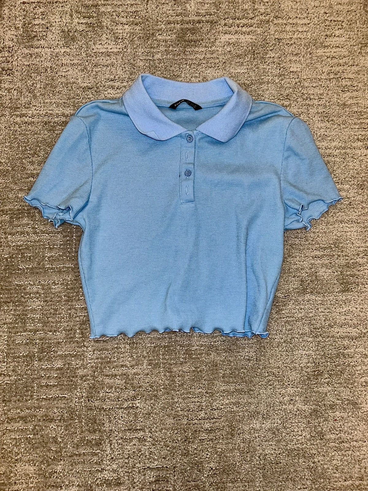 Shein Blue Shein cropped collared short sleeve Size XS / US 0-2 / IT 36-38 - 2 Thumbnail