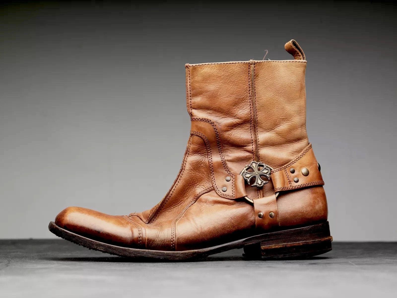 Mark Nason Mark Nason BITTEREND Rock Boots Distressed Caramel Tan (AI) Size US 8.5 / EU 41-42 - 1 Thumbnail