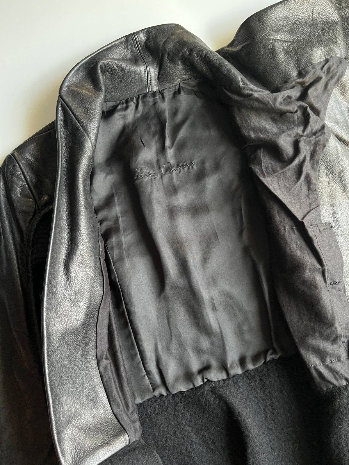 Rick Owens Rick Owens GLEAM black leather jacket with winged neck Size S / US 4 / IT 40 - 9 Thumbnail
