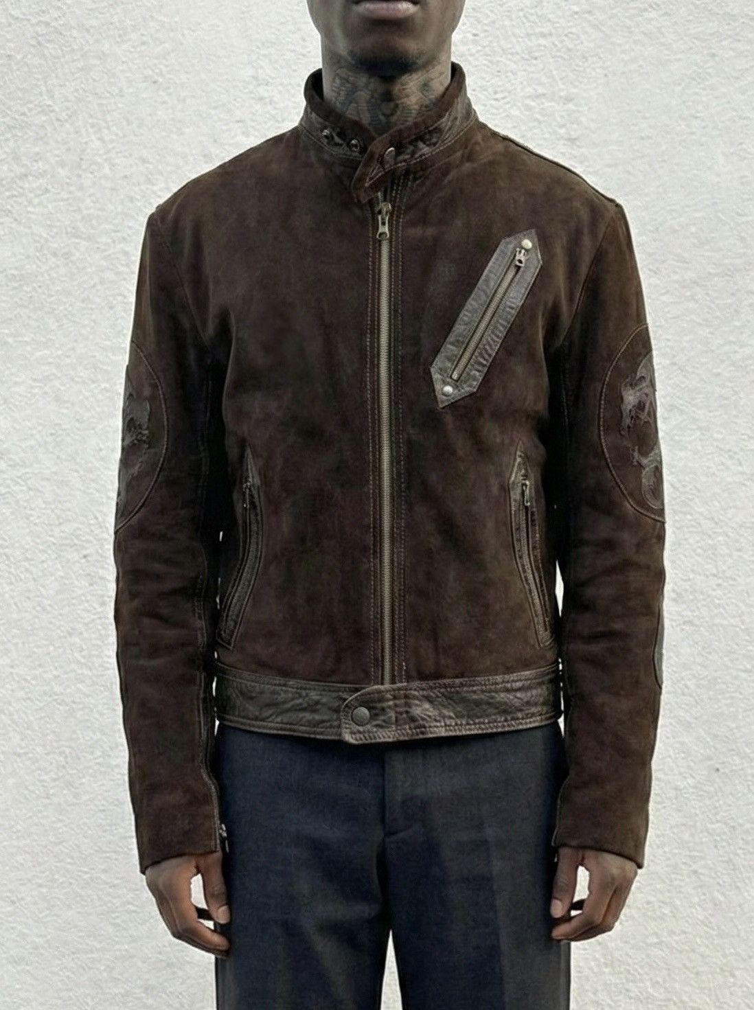 Armani FW1998 Armani Dragon Hide Leather Skin Jacket Size US L / EU 52-54 / 3 - 1 Thumbnail