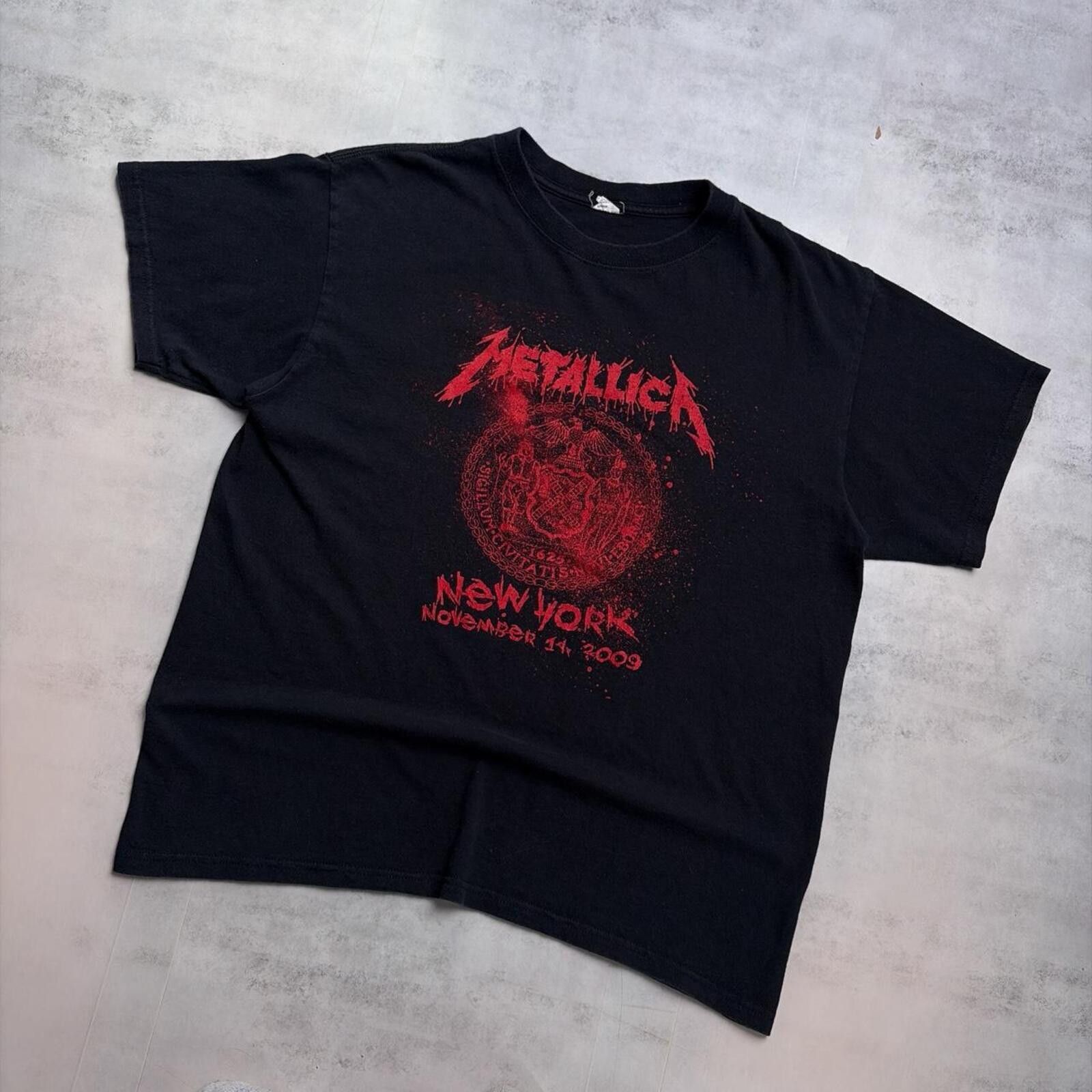 Anvil Y2K Black Metallica New York 2009 Tour Grunge Band T-Shirt Size US L / EU 52-54 / 3 - 3 Thumbnail