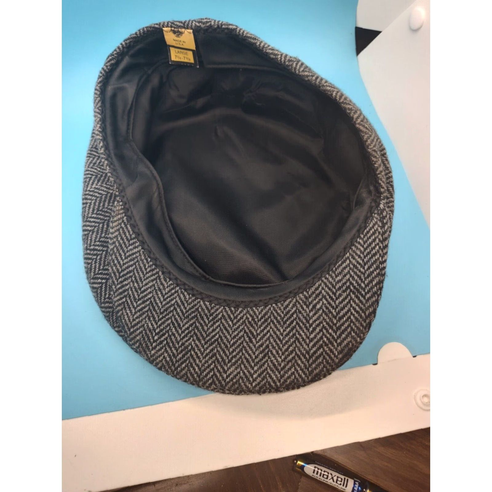 Vintage VINTAGE HaT Dark Gray Herringbone Wool Peaky Blinders Newsboy Hat Men 7 1/4-7 3/8 Large Gray Snap Front 70s-80s Mens Size ONE SIZE - 7 Thumbnail