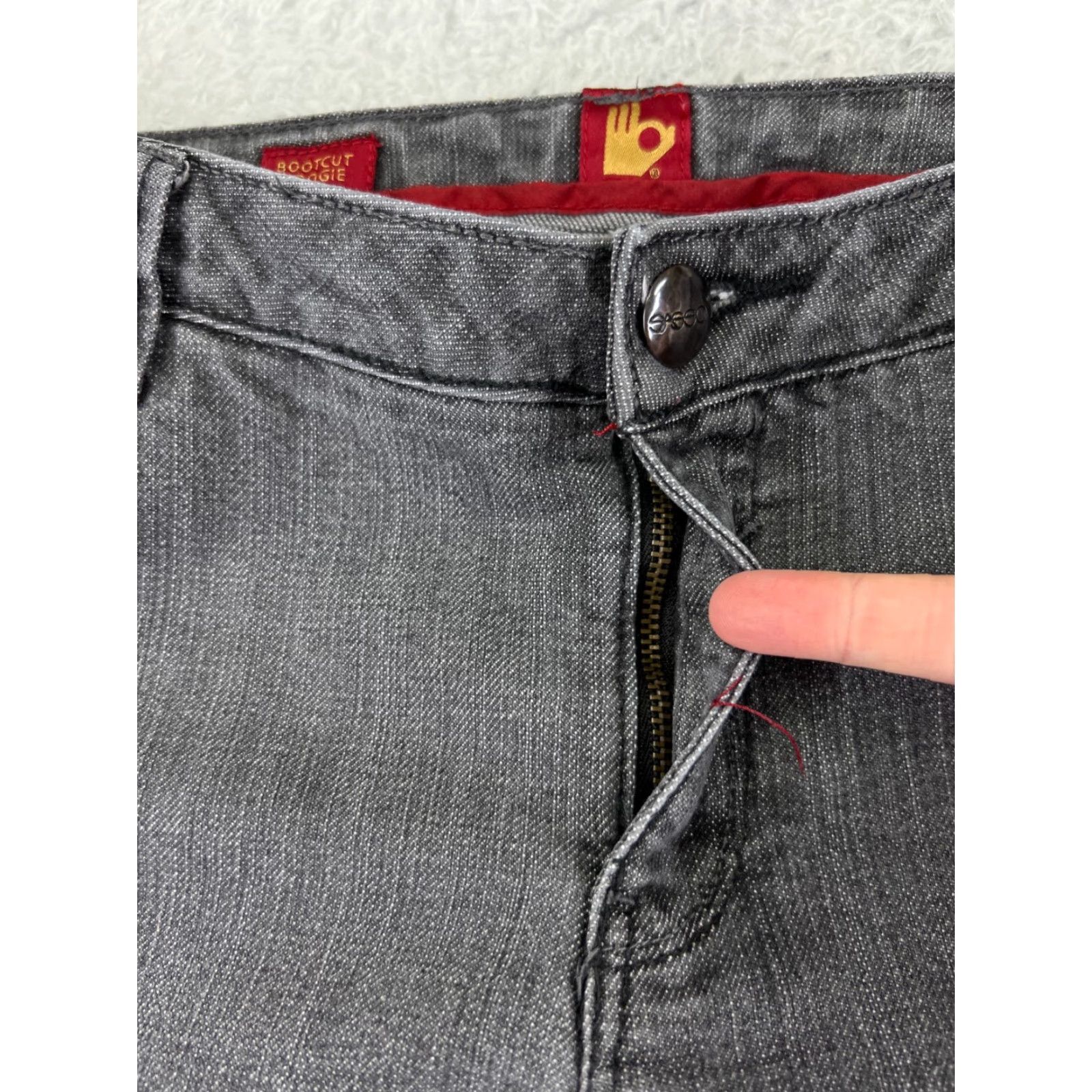 Vintage Sasson Womens Jeans Bootcut Cotton Blend 31x28 Gray Denim 2010s Fall Summer Spring Winter Regular Fit Size 32" / US 10 / IT 46 - 5 Thumbnail