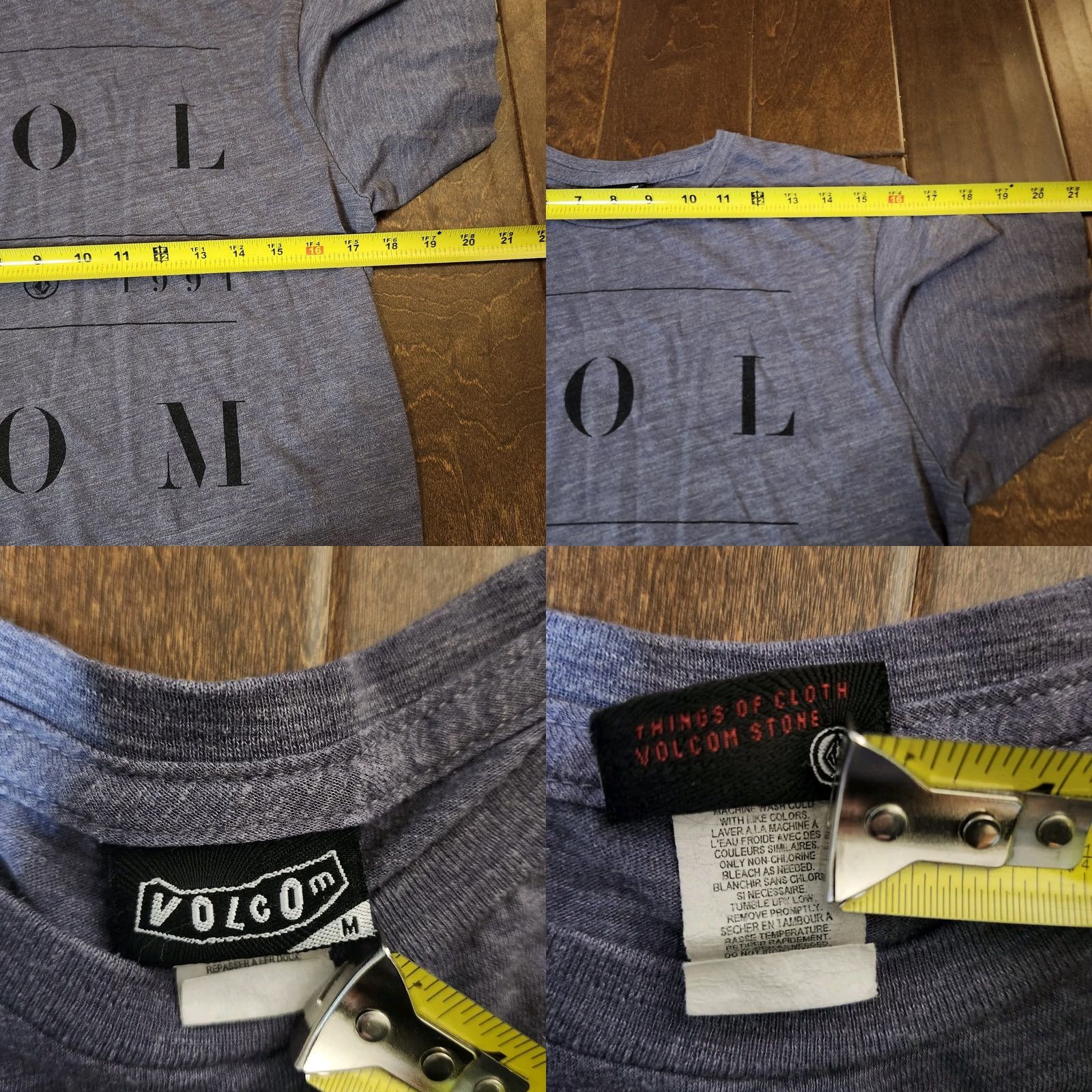 Volcom Volcom Men's Gray Heathered Short Sleeve T-shirt Tee M Graphic Print Crew Neck T-Shirt, Cotton Blend, Regular Fit, Easy Care, Mexico, Men Size US M / EU 48-50 / 2 - 8 Thumbnail