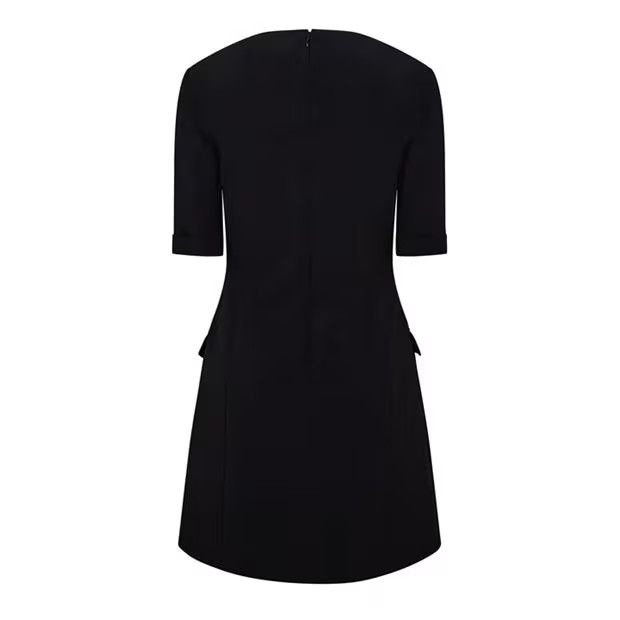 Balmain o1g2r1mq0924 Buttoned Crepe Dress in Noir Size S / US 4 / IT 40 - 2 Thumbnail