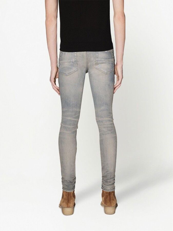 Amiri o1gr1nt1124 Rainbow Paisley Thrasher Jeans in Clay Indigo Size US 31 - 5 Thumbnail