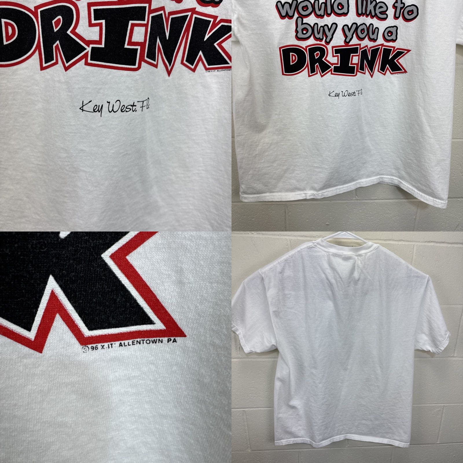Vintage VINTAGE My Dick Would like to Buy You A Drink T Shirt XL Men White Cotton 90s Funny Raunchy Logo Short Sleeve Crew Neck Stedman Size US XL / EU 56 / 4 - 8 Thumbnail