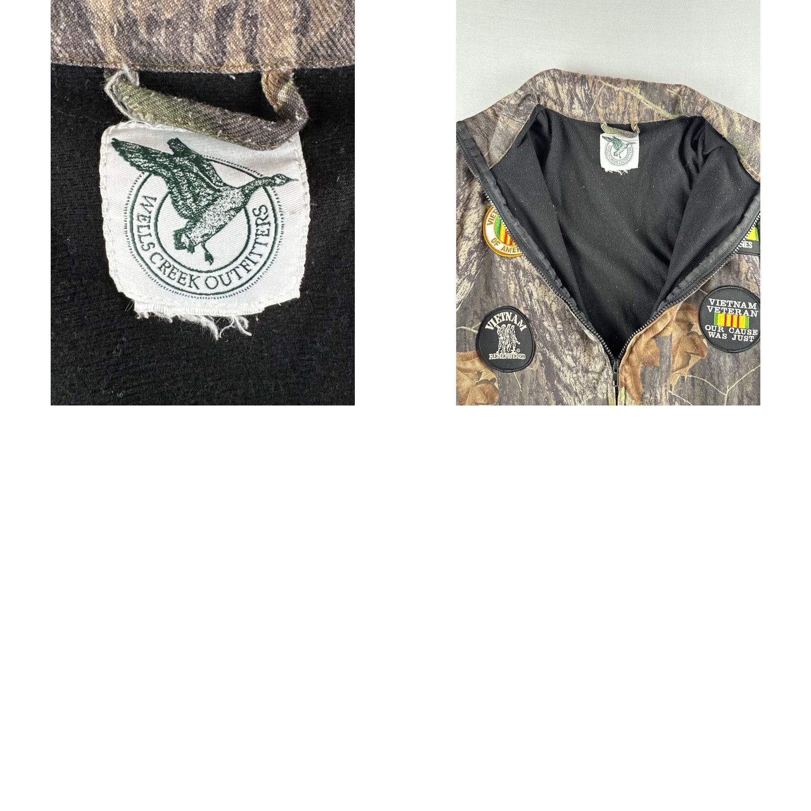 Vintage Wells Creek Outfitters Camo Hunting Jacket Fleece Lined Military Vietnam Veteran Patches USA XL Men Size US XL / EU 56 / 4 - 9 Thumbnail