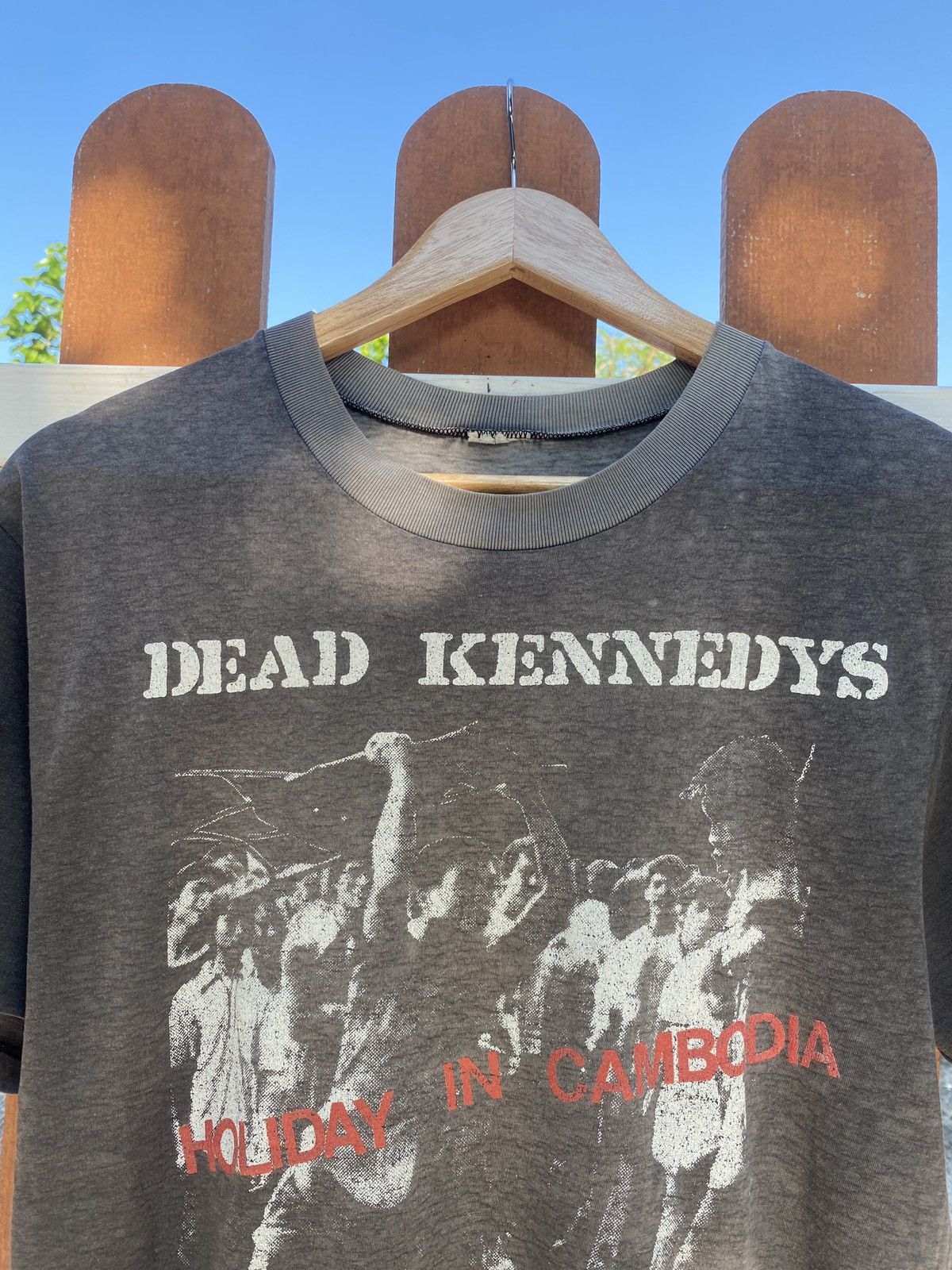 Vintage 80s Dead Kennedys Holiday In Cambodia Punk T Shirt S - Foto 13