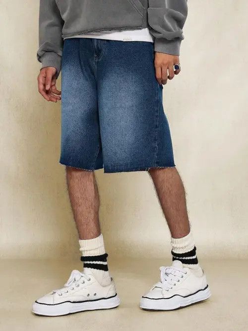 Jean Jeans Denim Shorts Jorts Graphic Drip Size US 33 - 4 Thumbnail