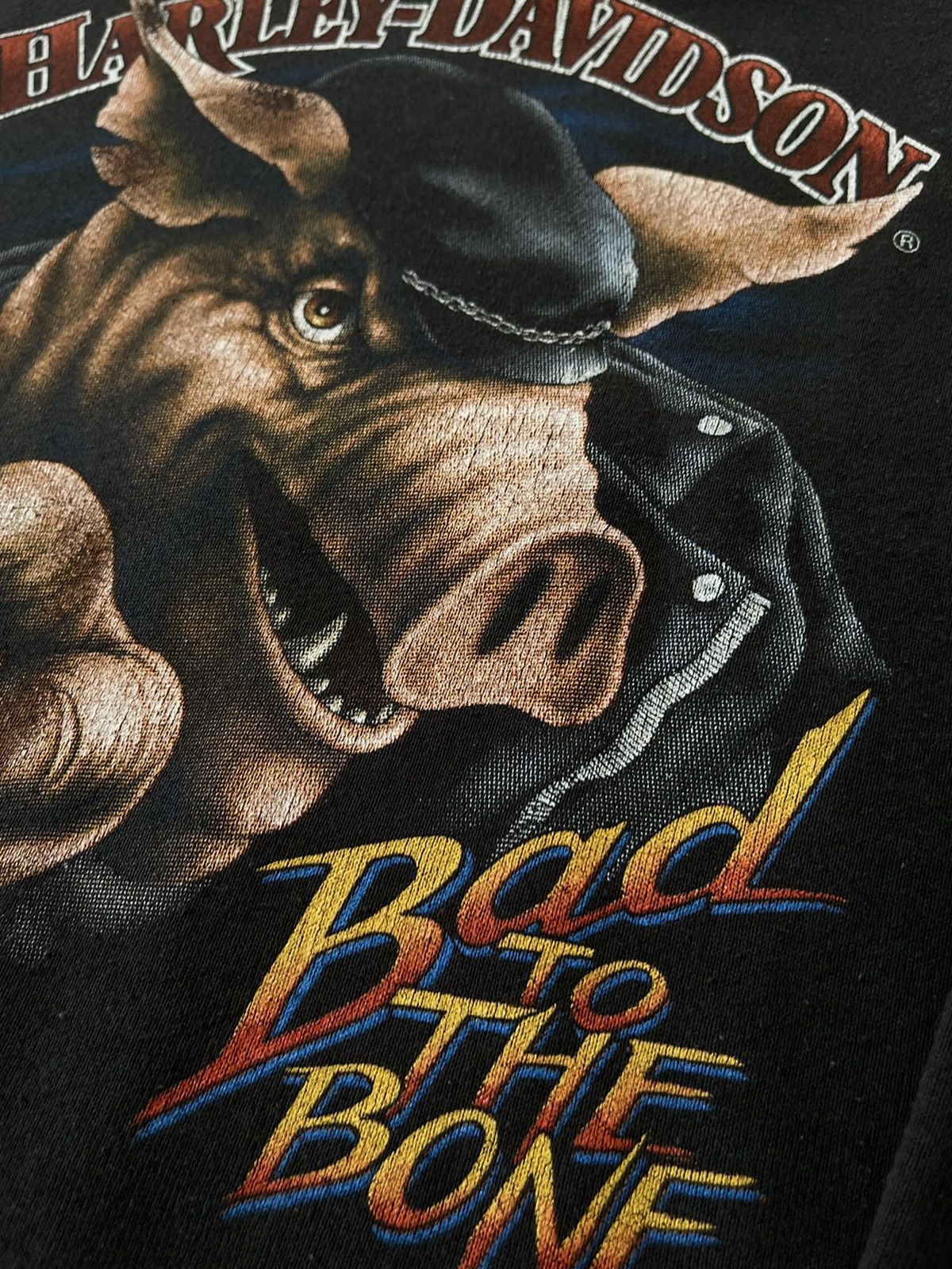 Harley Davidson Vintage 1987 3D Harley Davidson Bad to The Bone Sweatshirt Size US L / EU 52-54 / 3 - 5 Thumbnail