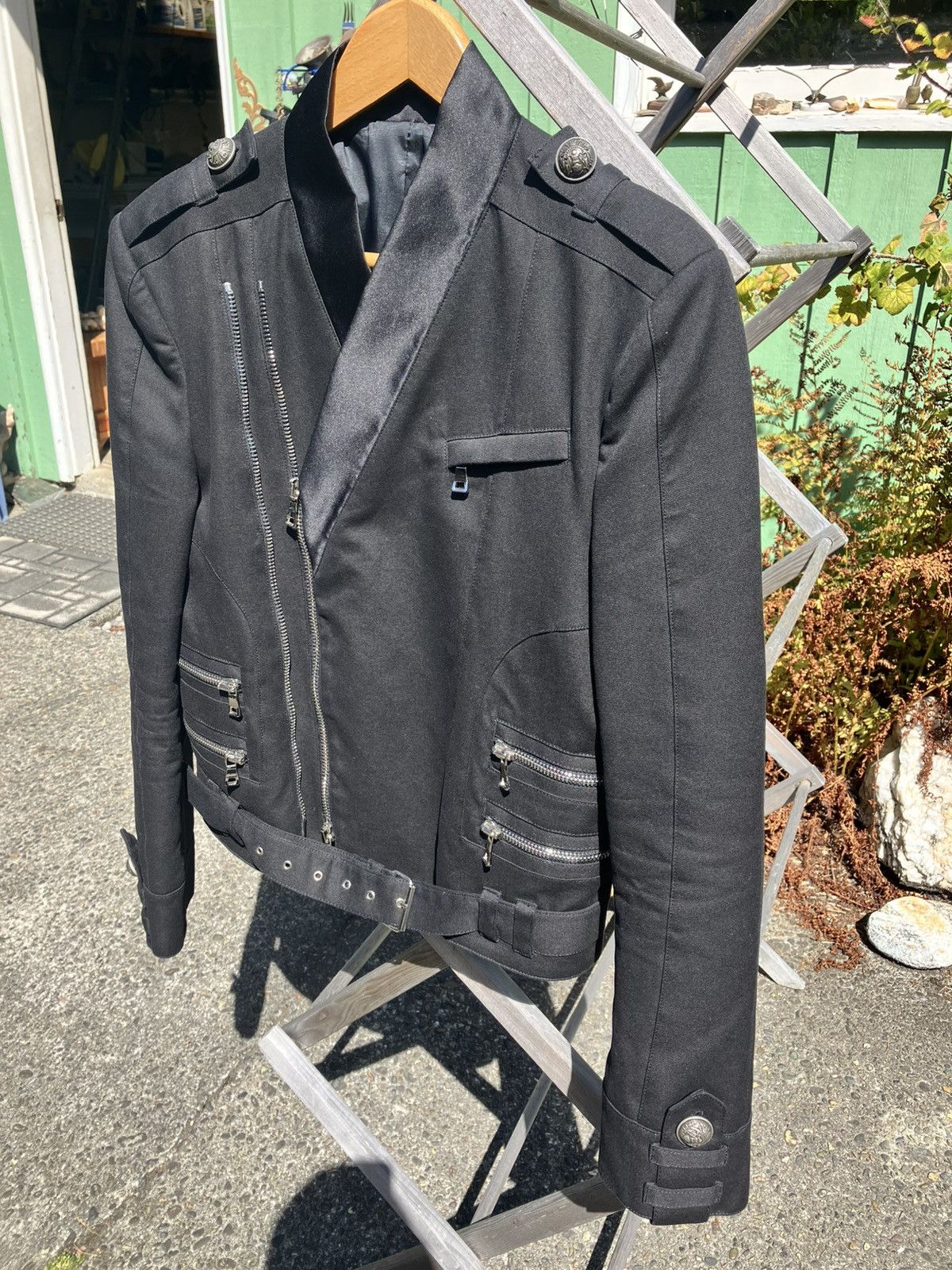 Balmain SS14 Kimono Military Biker Jacket Asymmetric Zippers Size US M / EU 48-50 / 2 - 3 Thumbnail