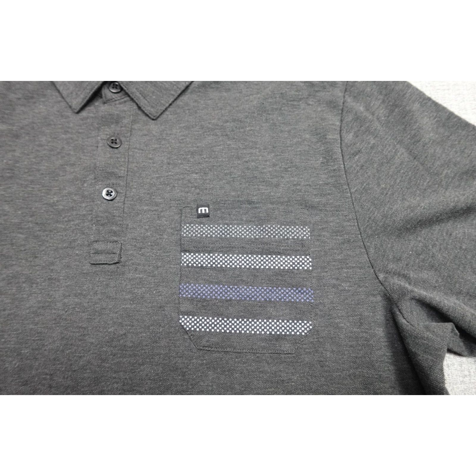 TravisMathew Travis Mathew Polo Men L Gray Pima Cotton Performance Wicking Pocket Comfort Shirt Size US L / EU 52-54 / 3 - 3 Thumbnail