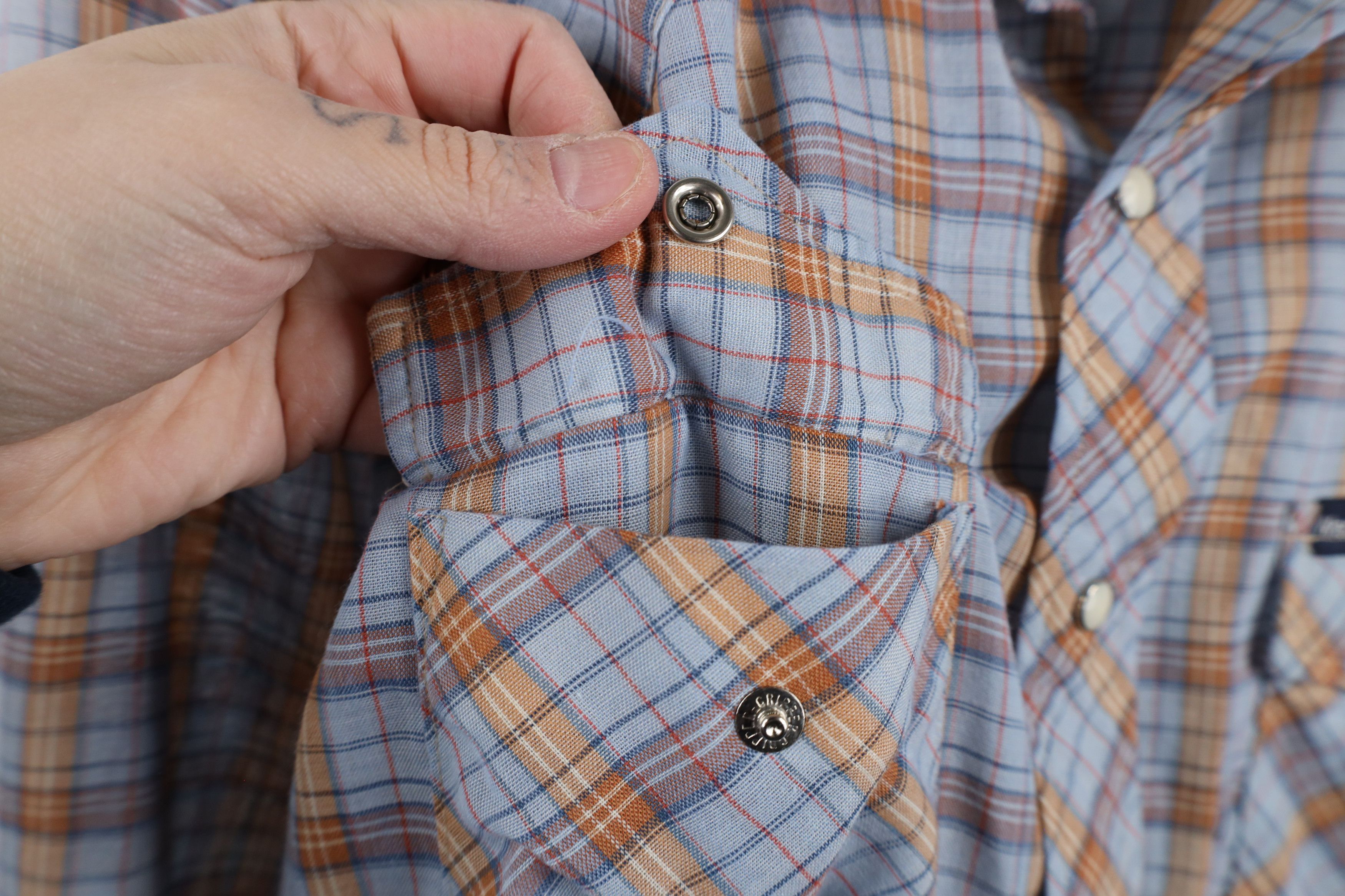 Vintage × Wrangler Vintage 70s Wrangler Rodeo Snap Button Shirt Plaid USA Size US M / EU 48-50 / 2 - 5 Thumbnail