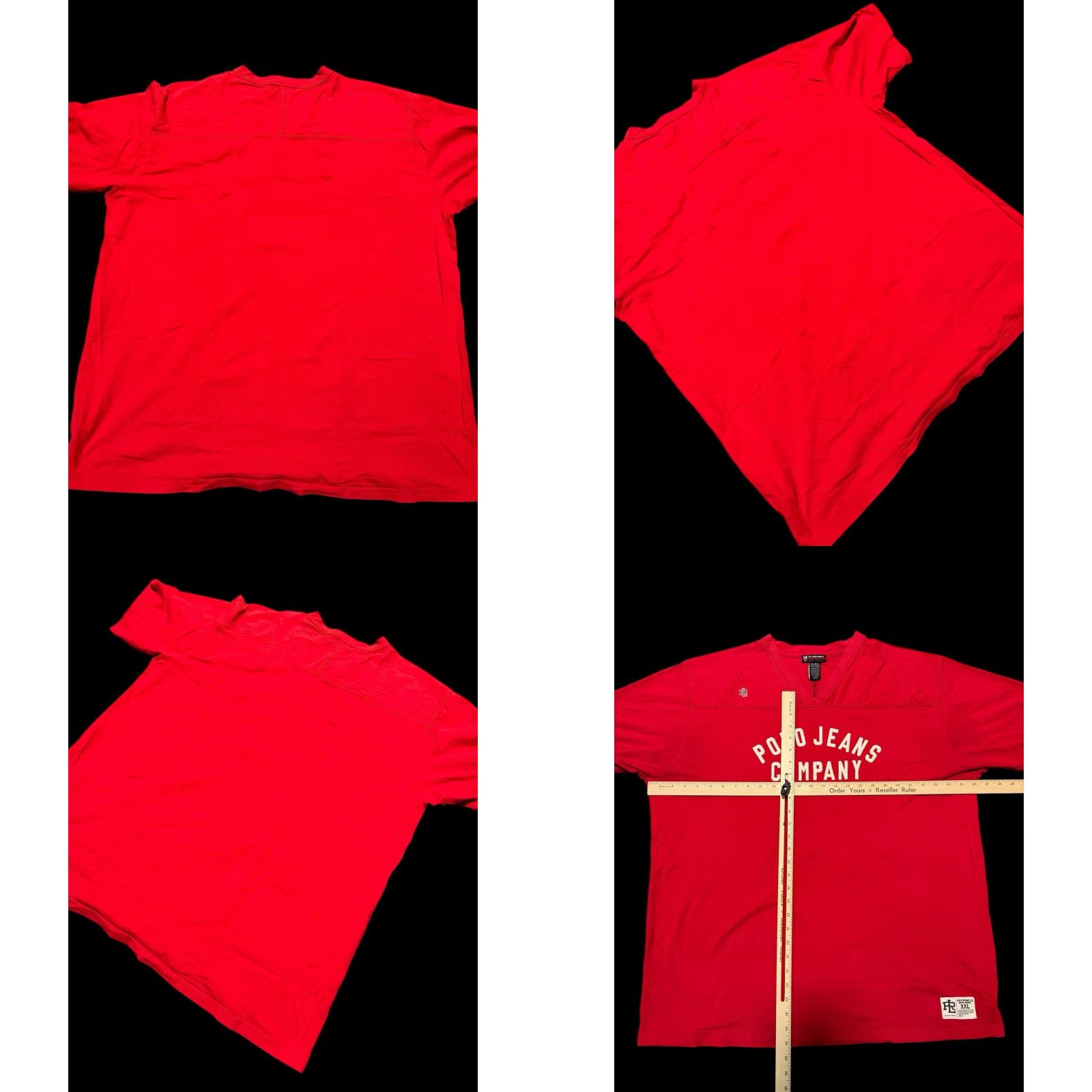 Polo Ralph Lauren VINTAGE Polo Ralph Lauren Polo Jeans Co RRL Red 2XL T-Shirt Men Short Sleeve Crew Neck Cotton Knit Graphic Print Relaxed Regular 1990s Mens Size US XXL / EU 58 / 5 - 8 Thumbnail