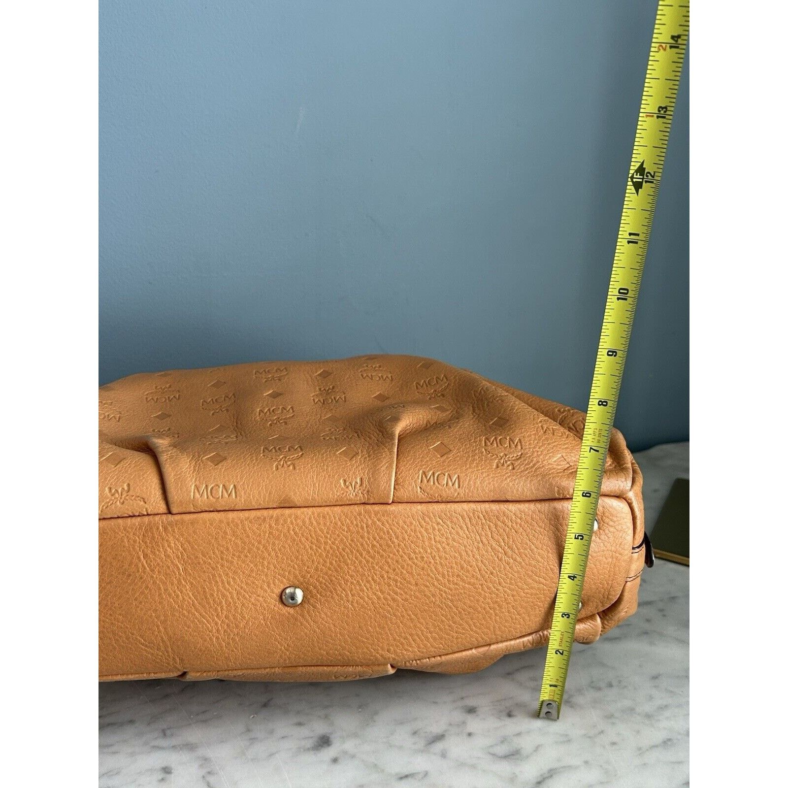 MCM MCM Visetos Leather Cross Shoulder Bag Camel Tan Handbag Size ONE SIZE - 11 Thumbnail