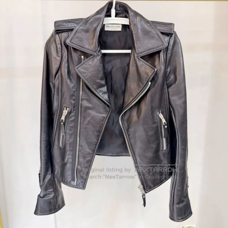 Balenciaga Balenciaga Black Leather Jacket Size S / US 4 / IT 40 - 1 Thumbnail