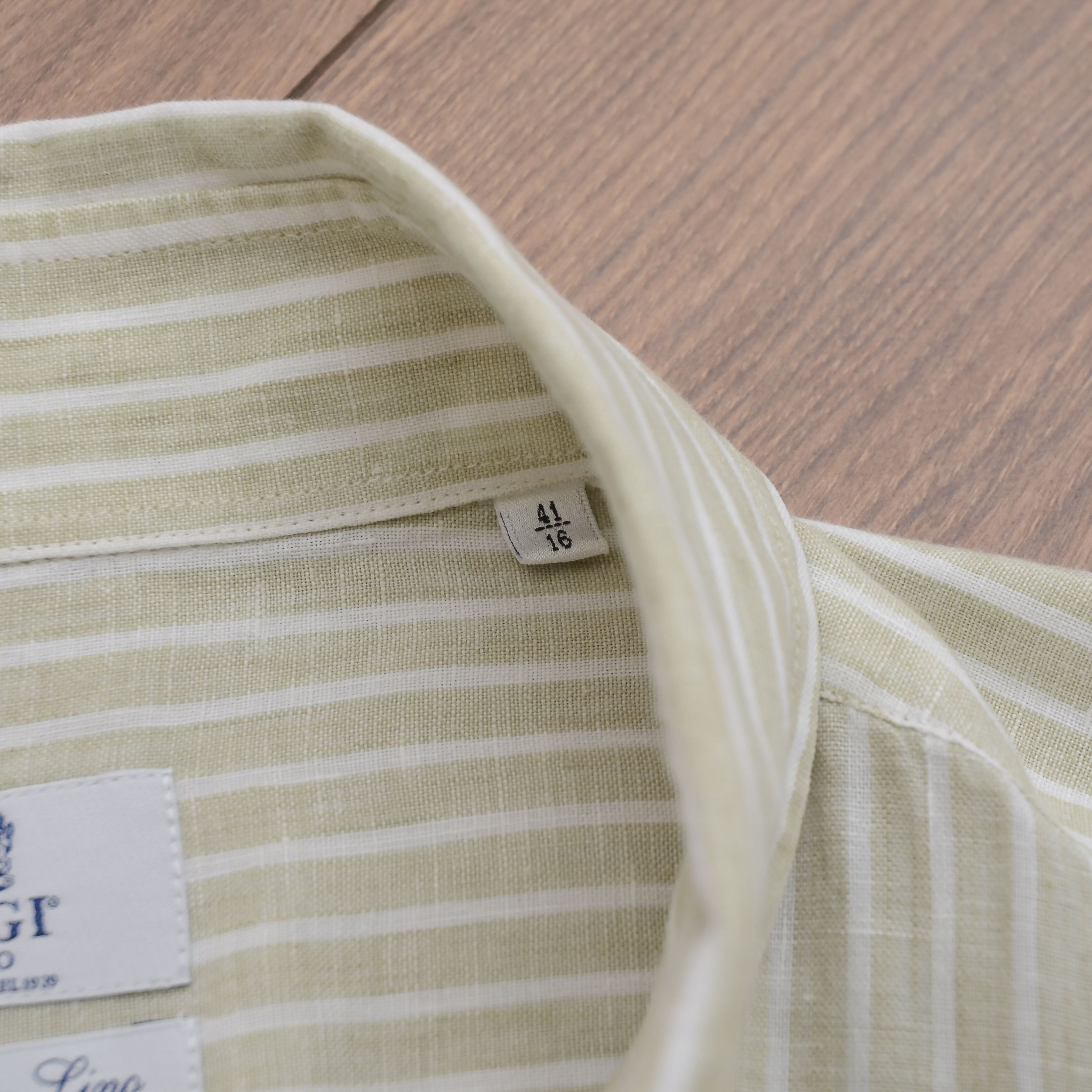 Boggi Boggi Milano 100% Pure Linen Shirt Striped Size US L / EU 52-54 / 3 - 12 Thumbnail