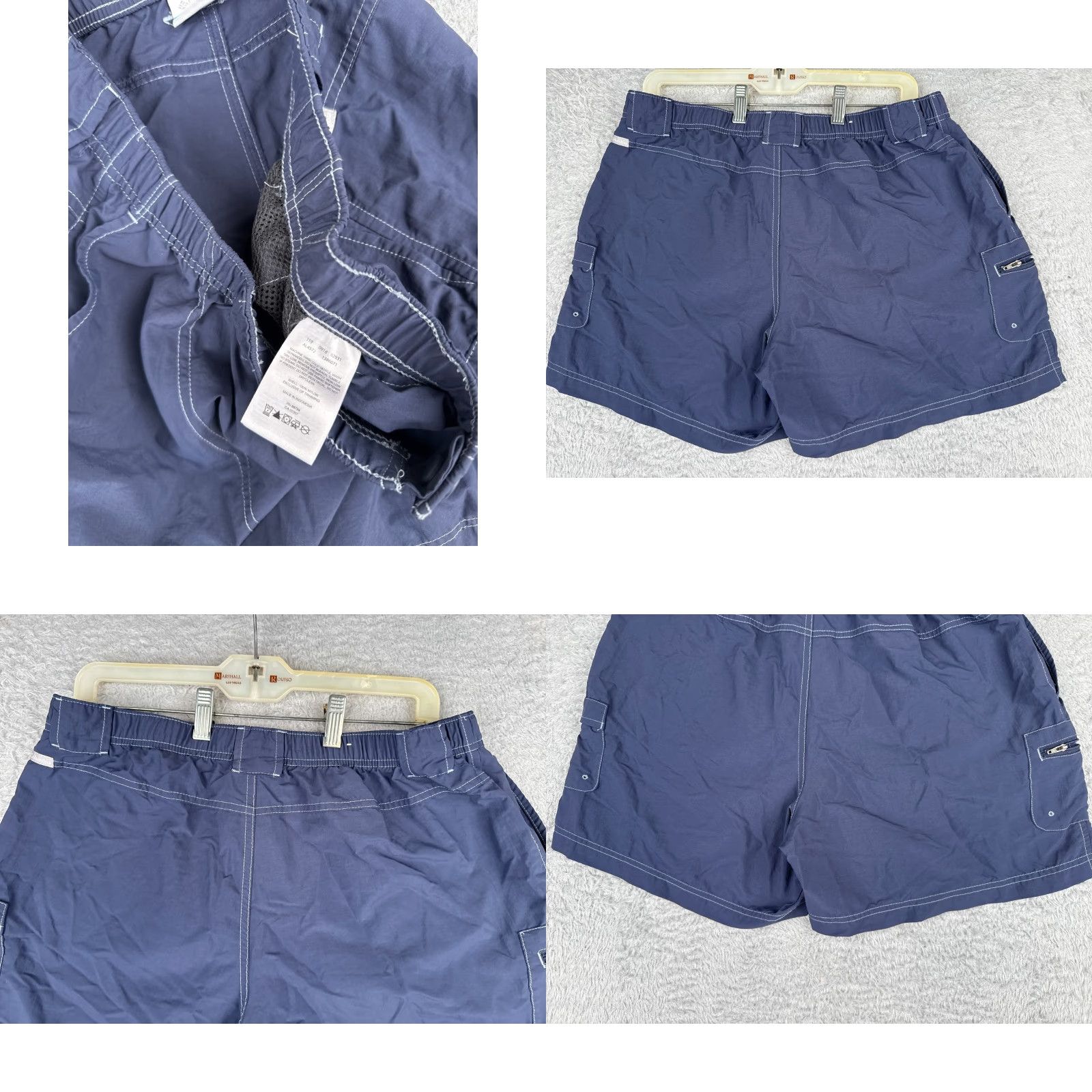 Vintage VINTAGE Columbia Women's Cargo Shorts Large Blue Sandy River Nylon Elastic Waist 34x6, Activewear Casual Travel Workout Size 36" / US 14 / IT 50 - 8 Thumbnail