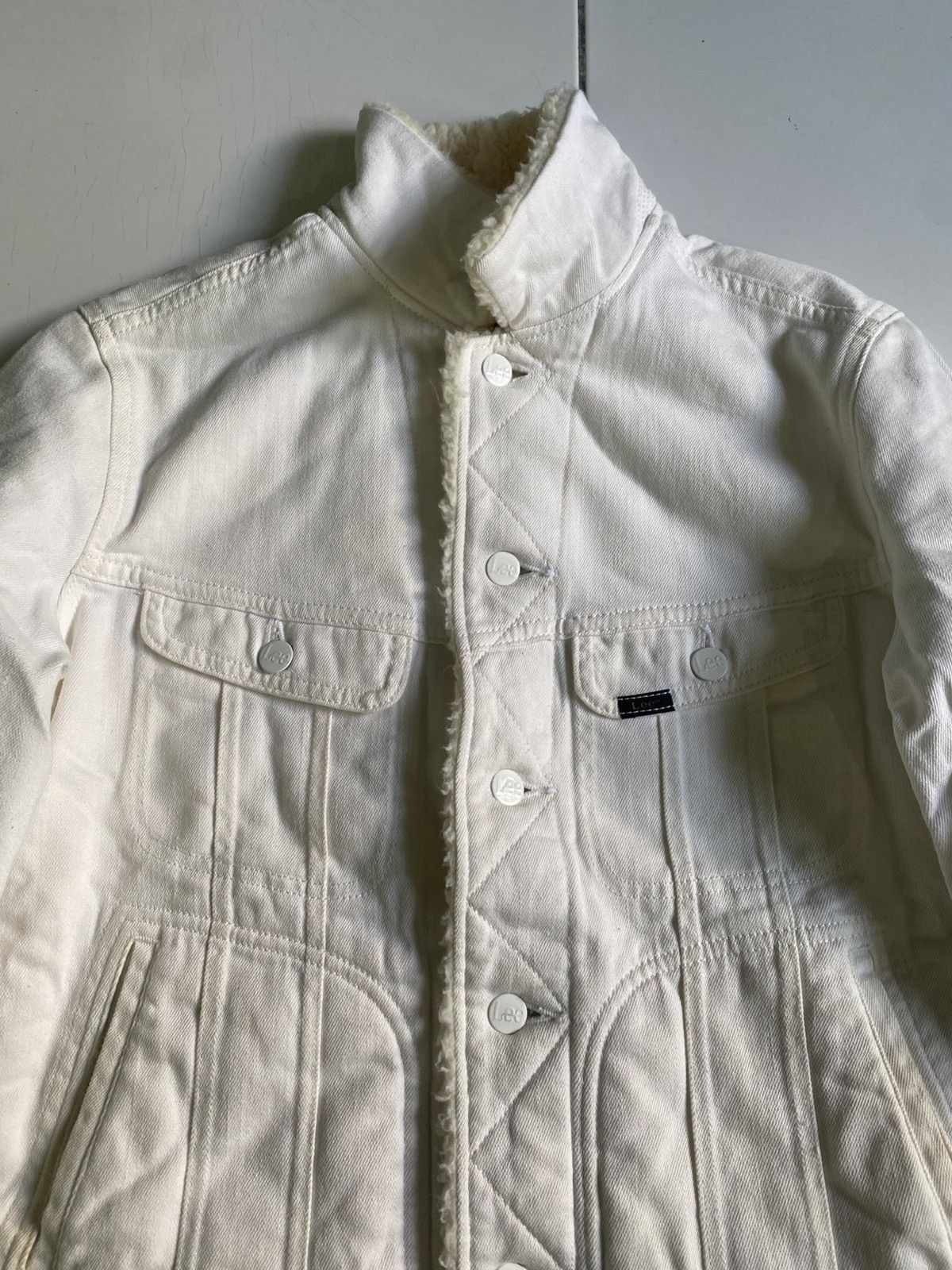 Lee Vintage 90s Lee Rider Sanforized Sherpa jean White Jackers Size M / US 6-8 / IT 42-44 - 6 Thumbnail