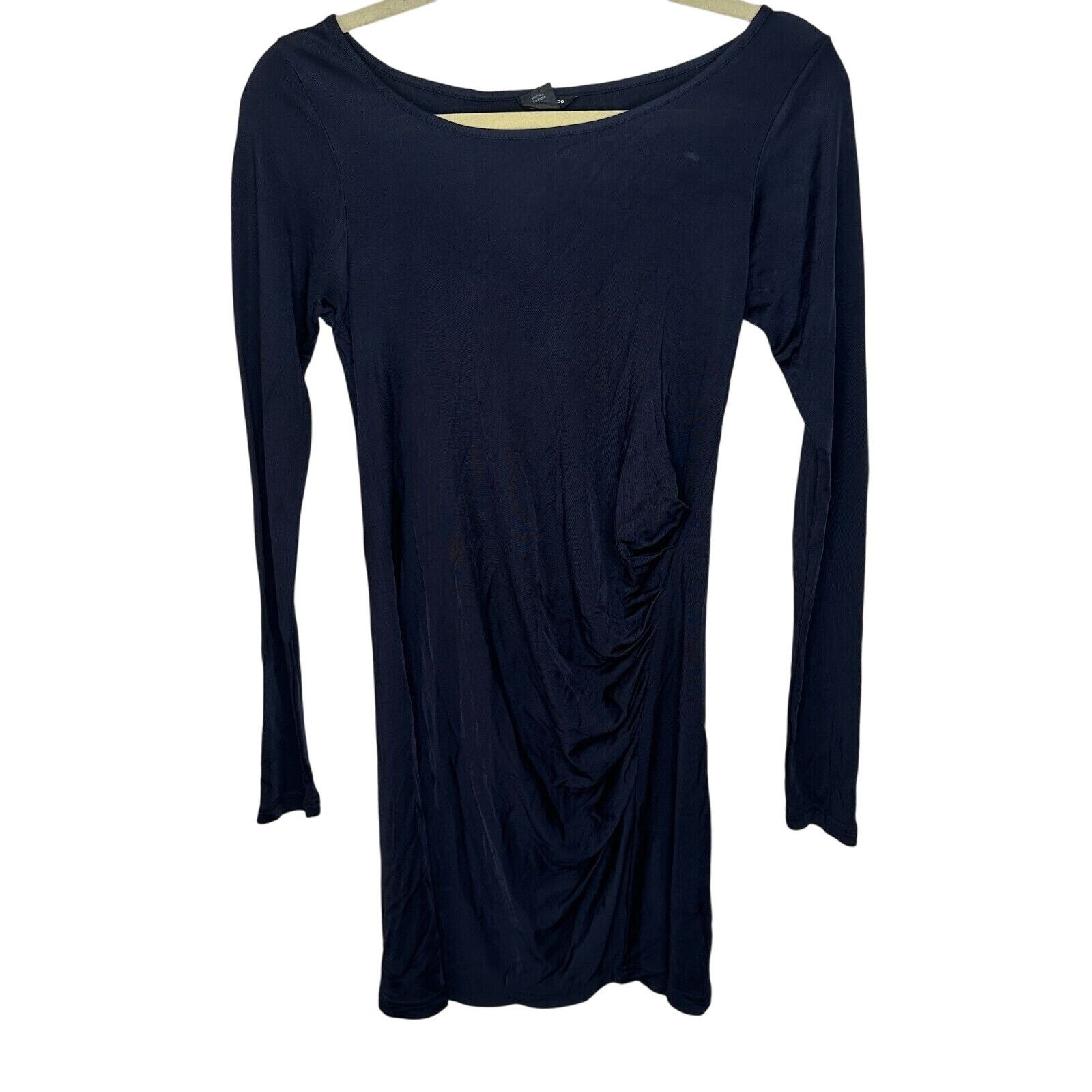 Club Monaco Club Monaco Black Long Sleeve Boat Neck Side Ruche Mini 00 Size XXS / US 00 / IT 34 - 1 Thumbnail